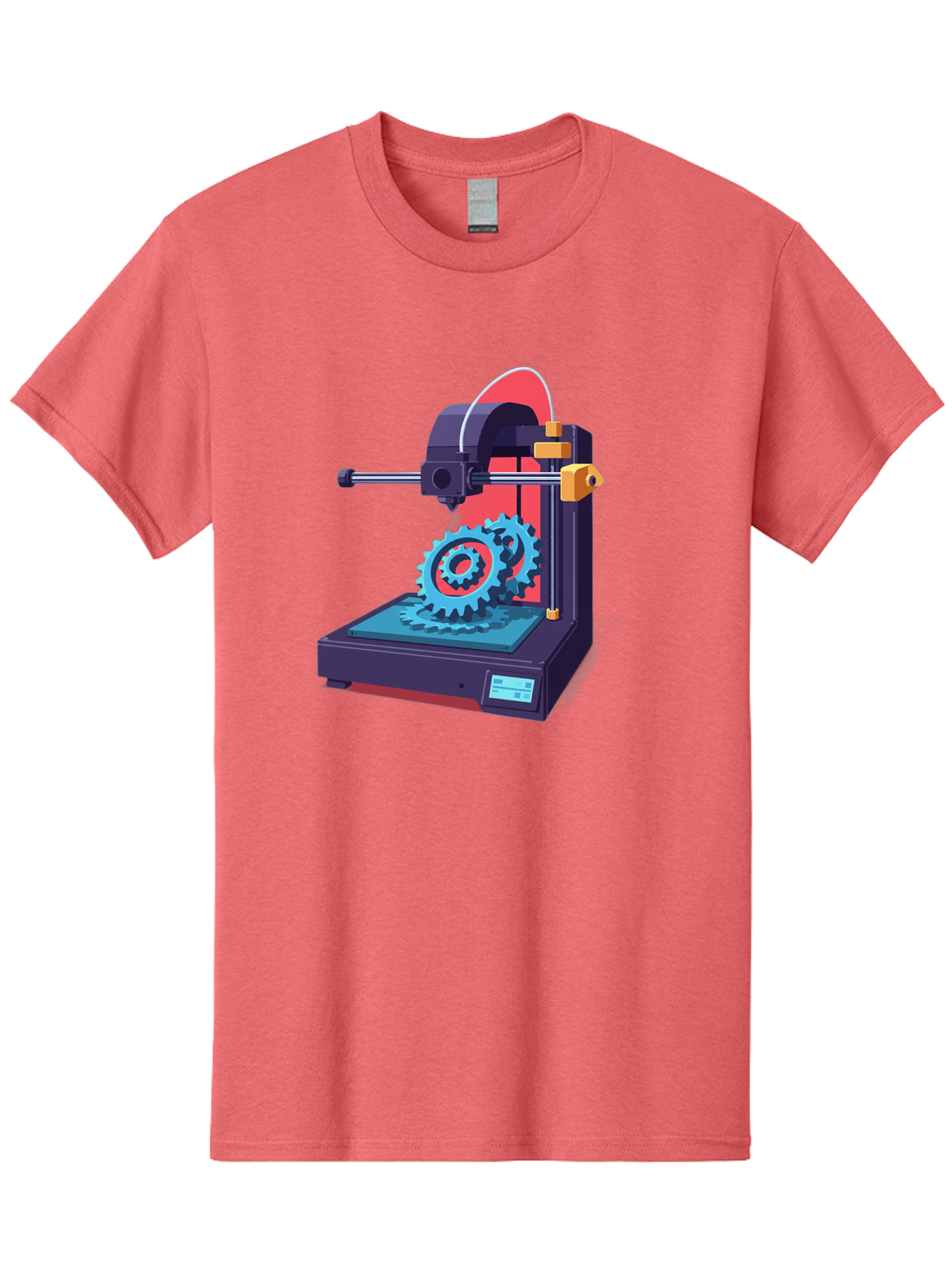 3D-Printer-29 Men'S Graphic Tee, 100% Cotton, Comfortable Casual Summer Wear, Machine Washable, 3D Printing Technology, Additive Manufacturing, Modern Machinery, Mechanical Parts, Digital Fabrication, Innovative Production, Gear Production, Baa023 13