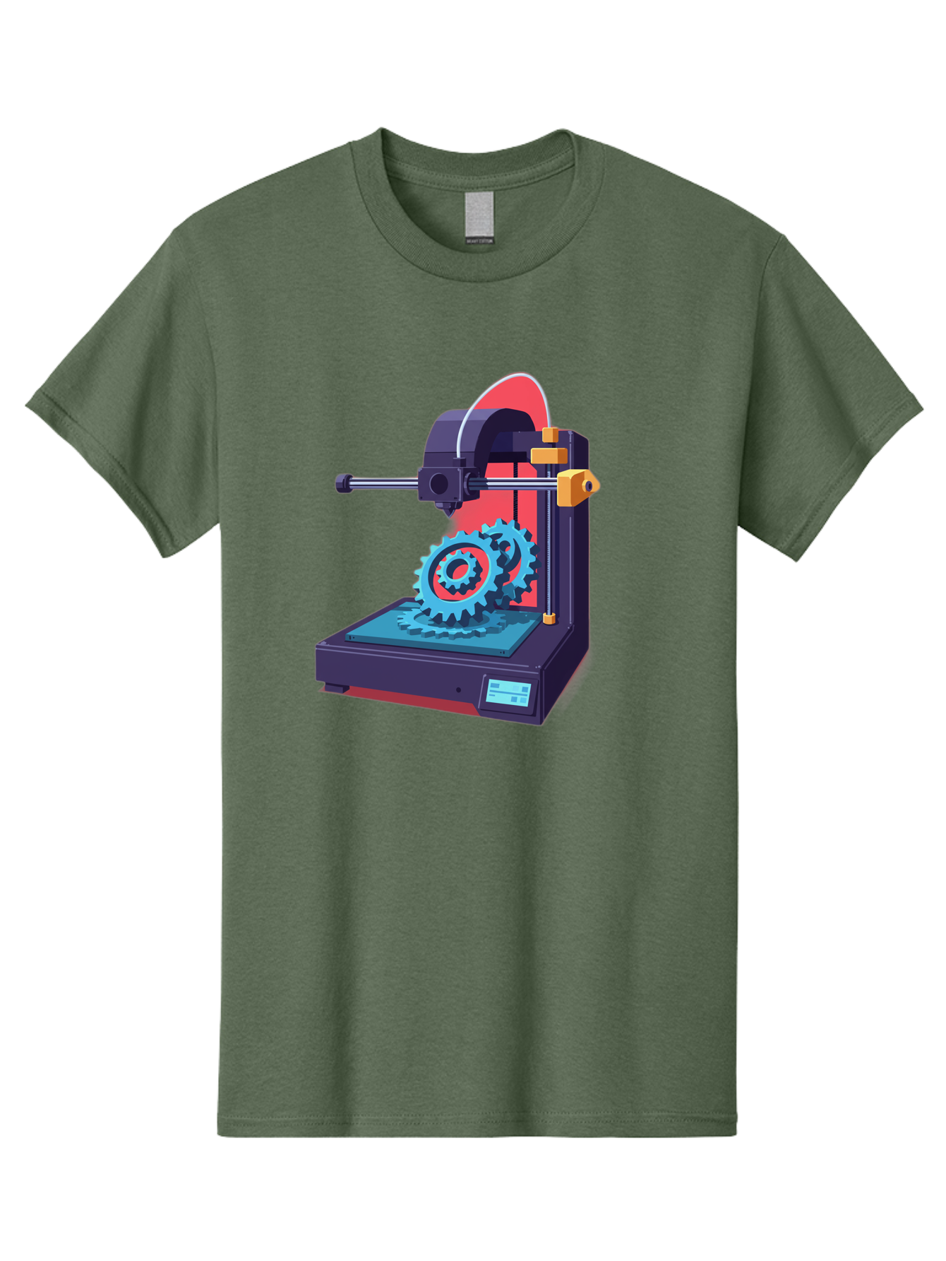 3D-Printer-29 Men'S Graphic Tee, 100% Cotton, Comfortable Casual Summer Wear, Machine Washable, 3D Printing Technology, Additive Manufacturing, Modern Machinery, Mechanical Parts, Digital Fabrication, Innovative Production, Gear Production, Baa023 11