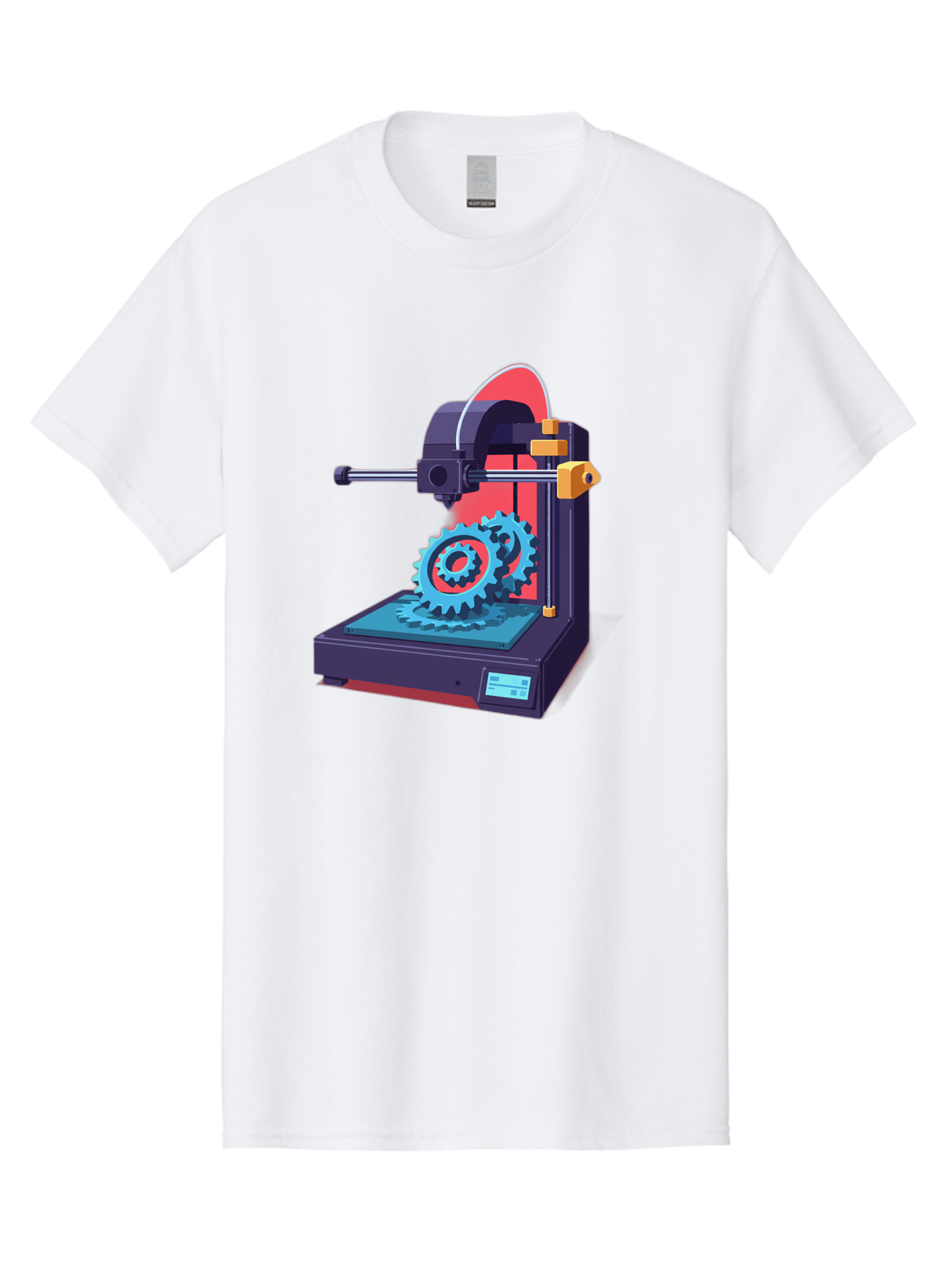 3D-Printer-29 Men'S Graphic Tee, 100% Cotton, Comfortable Casual Summer Wear, Machine Washable, 3D Printing Technology, Additive Manufacturing, Modern Machinery, Mechanical Parts, Digital Fabrication, Innovative Production, Gear Production, Baa023 25
