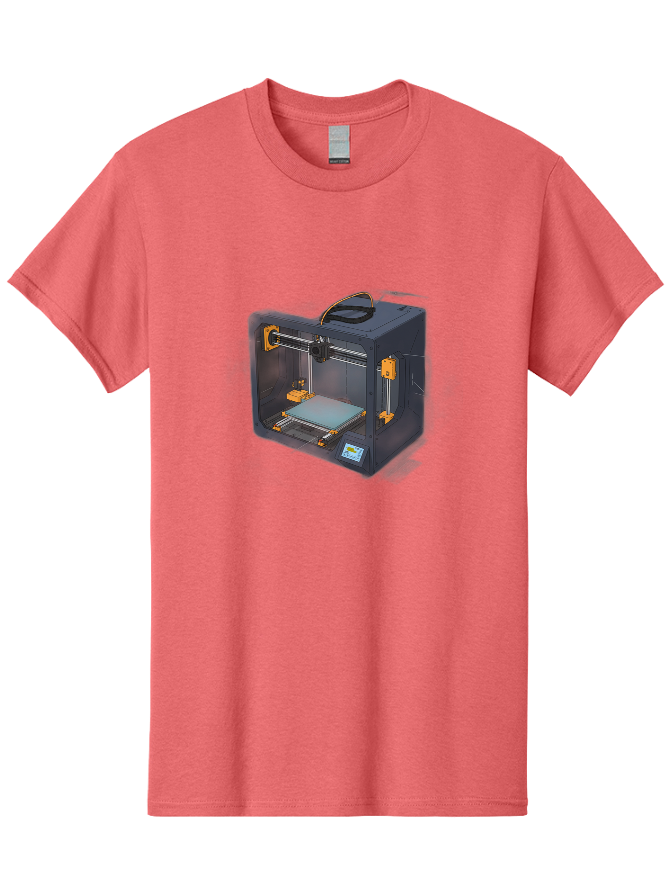 3D-Printer-3 Men'S Graphic Tee, 100% Cotton, Comfortable Casual Summer Wear, Machine Washable, 3D Printing Technology, Additive Manufacturing, Digital Fabrication, Rapid Prototyping, 3D Modeling, Futuristic Design, Innovative Machinery, Baa024 11