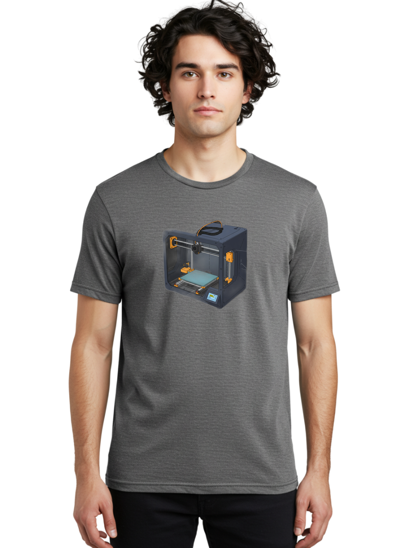 3D-Printer-3 Men'S Graphic Tee, 100% Cotton, Comfortable Casual Summer Wear, Machine Washable, 3D Printing Technology, Additive Manufacturing, Digital Fabrication, Rapid Prototyping, 3D Modeling, Futuristic Design, Innovative Machinery, Baa024 22