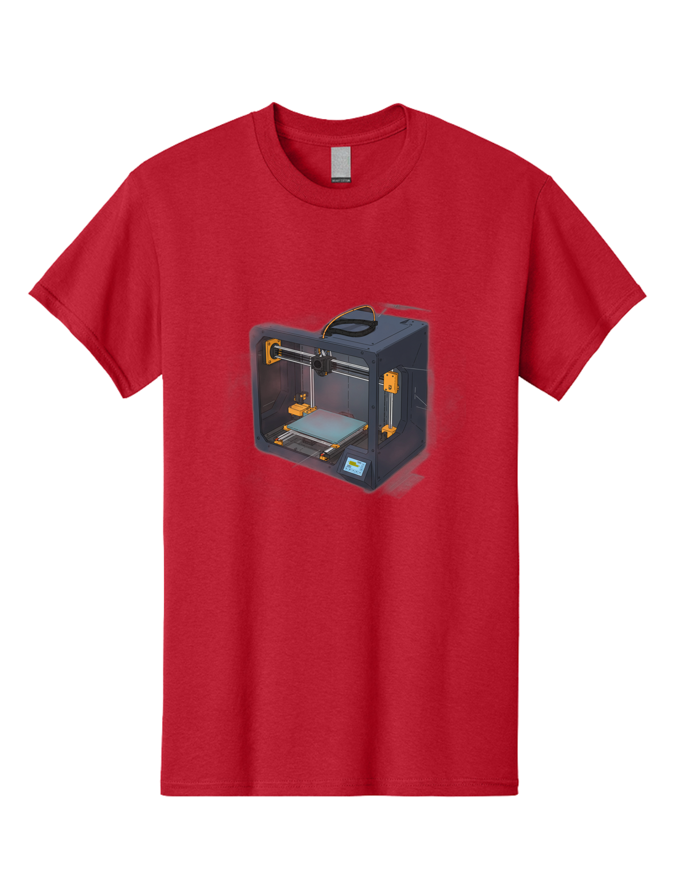 3D-Printer-3 Men'S Graphic Tee, 100% Cotton, Comfortable Casual Summer Wear, Machine Washable, 3D Printing Technology, Additive Manufacturing, Digital Fabrication, Rapid Prototyping, 3D Modeling, Futuristic Design, Innovative Machinery, Baa024 17