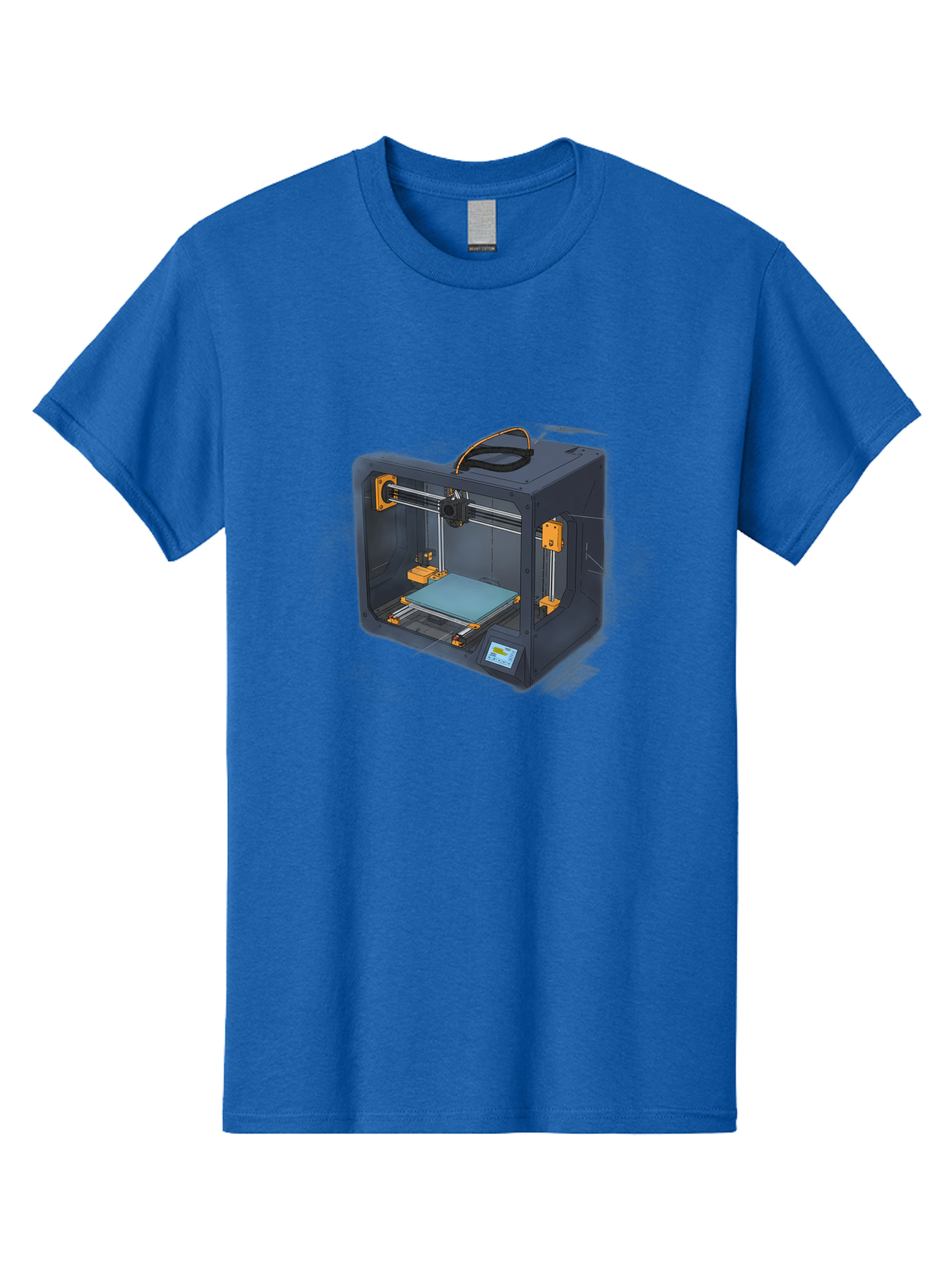 3D-Printer-3 Men'S Graphic Tee, 100% Cotton, Comfortable Casual Summer Wear, Machine Washable, 3D Printing Technology, Additive Manufacturing, Digital Fabrication, Rapid Prototyping, 3D Modeling, Futuristic Design, Innovative Machinery, Baa024 23