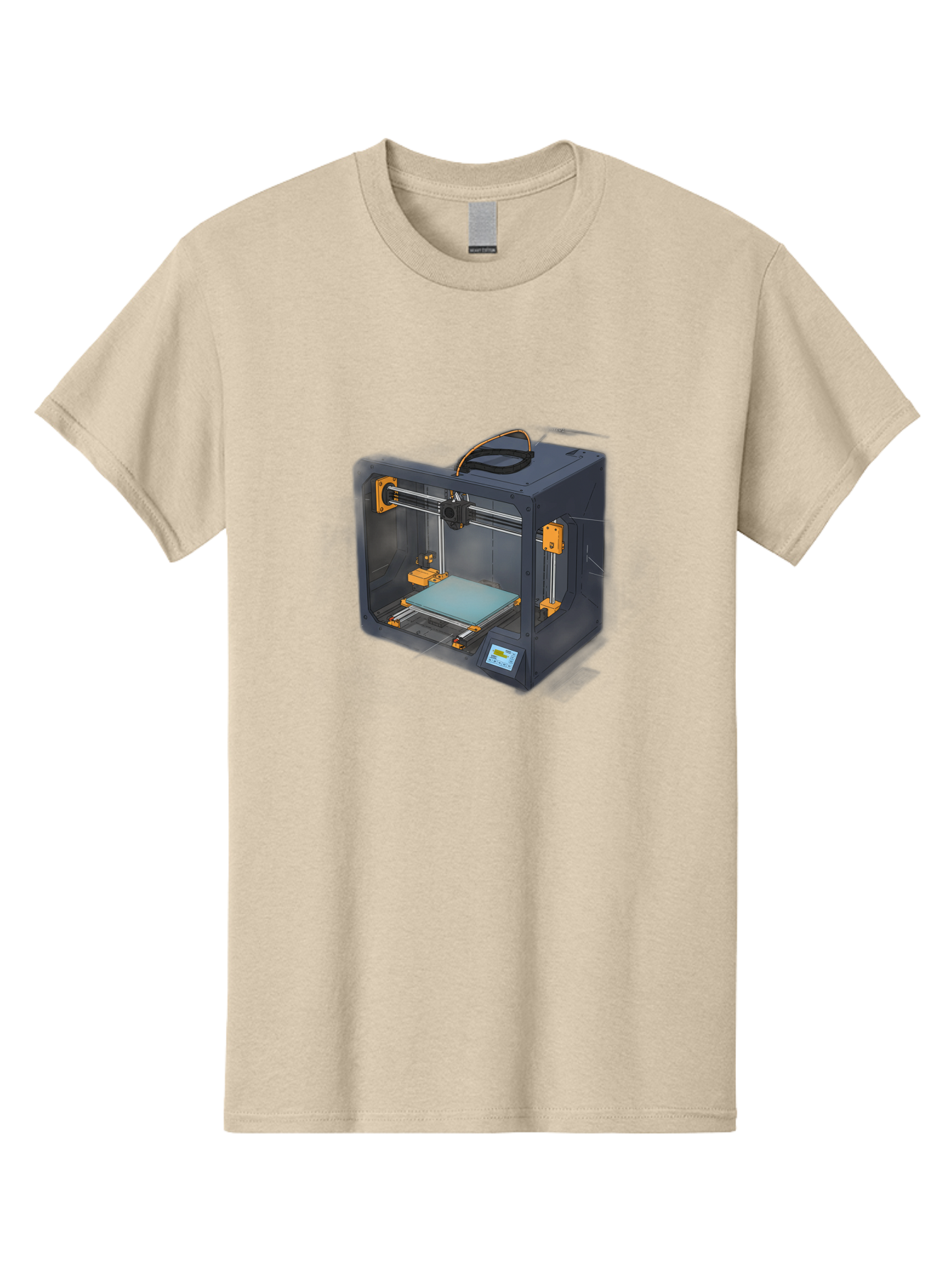 3D-Printer-3 Men'S Graphic Tee, 100% Cotton, Comfortable Casual Summer Wear, Machine Washable, 3D Printing Technology, Additive Manufacturing, Digital Fabrication, Rapid Prototyping, 3D Modeling, Futuristic Design, Innovative Machinery, Baa024 1