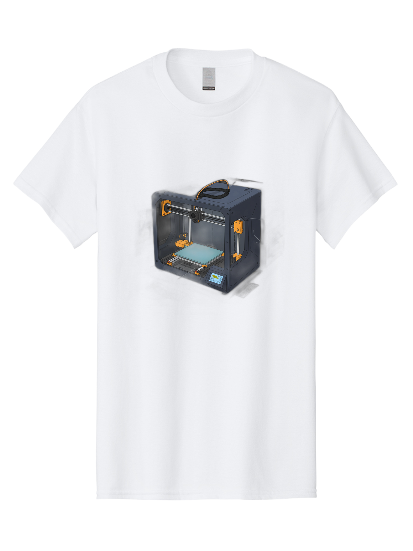 3D-Printer-3 Men'S Graphic Tee, 100% Cotton, Comfortable Casual Summer Wear, Machine Washable, 3D Printing Technology, Additive Manufacturing, Digital Fabrication, Rapid Prototyping, 3D Modeling, Futuristic Design, Innovative Machinery, Baa024 3