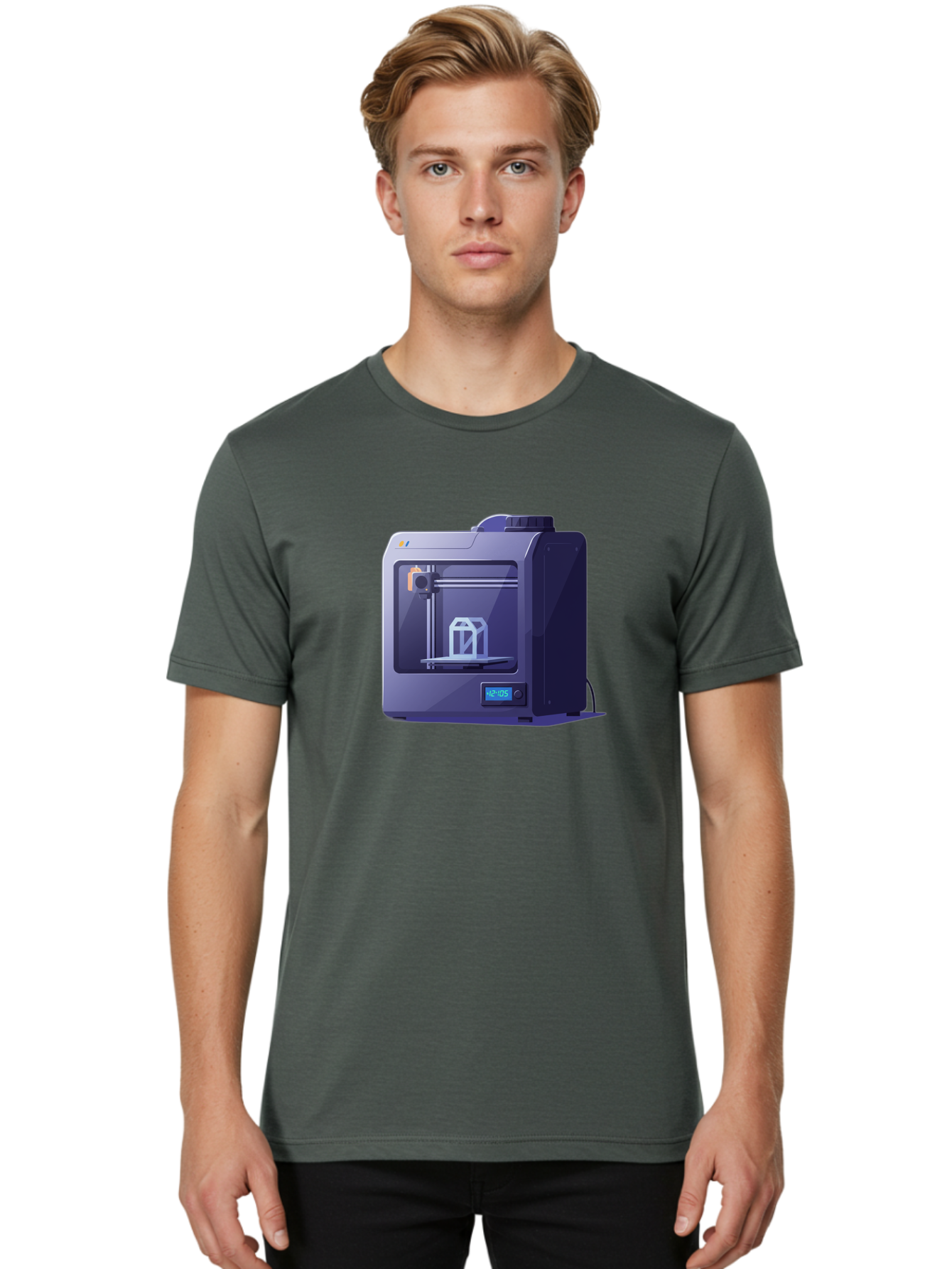 3D-Printer-31 Men'S Graphic Tee, 100% Cotton, Comfortable Casual Summer Wear, Machine Washable, 3D Printing Technology, Additive Manufacturing, Digital Fabrication, 3D Modeling, Prototyping, Product Design, 3D Printing Process, 12:10:51 Baa026 22