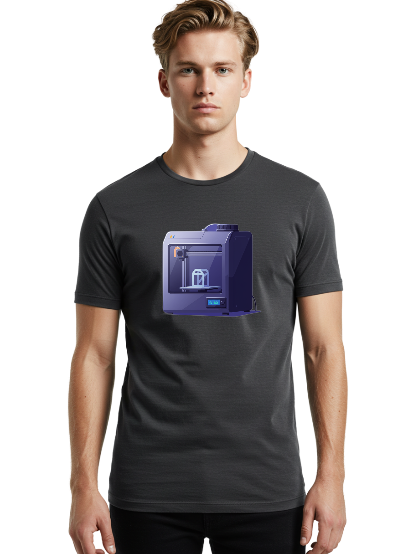 3D-Printer-31 Men'S Graphic Tee, 100% Cotton, Comfortable Casual Summer Wear, Machine Washable, 3D Printing Technology, Additive Manufacturing, Digital Fabrication, 3D Modeling, Prototyping, Product Design, 3D Printing Process, 12:10:51 Baa026 26