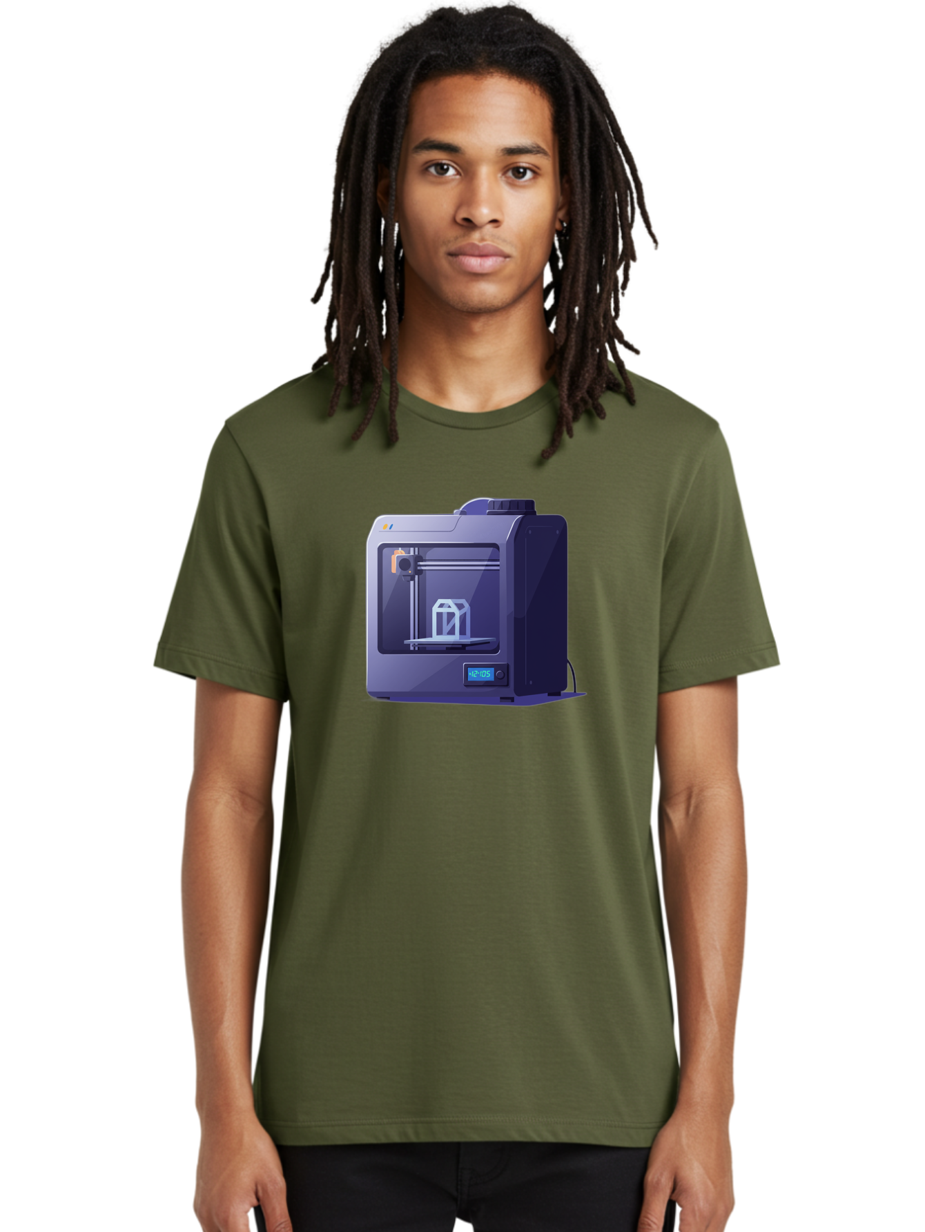 3D-Printer-31 Men'S Graphic Tee, 100% Cotton, Comfortable Casual Summer Wear, Machine Washable, 3D Printing Technology, Additive Manufacturing, Digital Fabrication, 3D Modeling, Prototyping, Product Design, 3D Printing Process, 12:10:51 Baa026 14