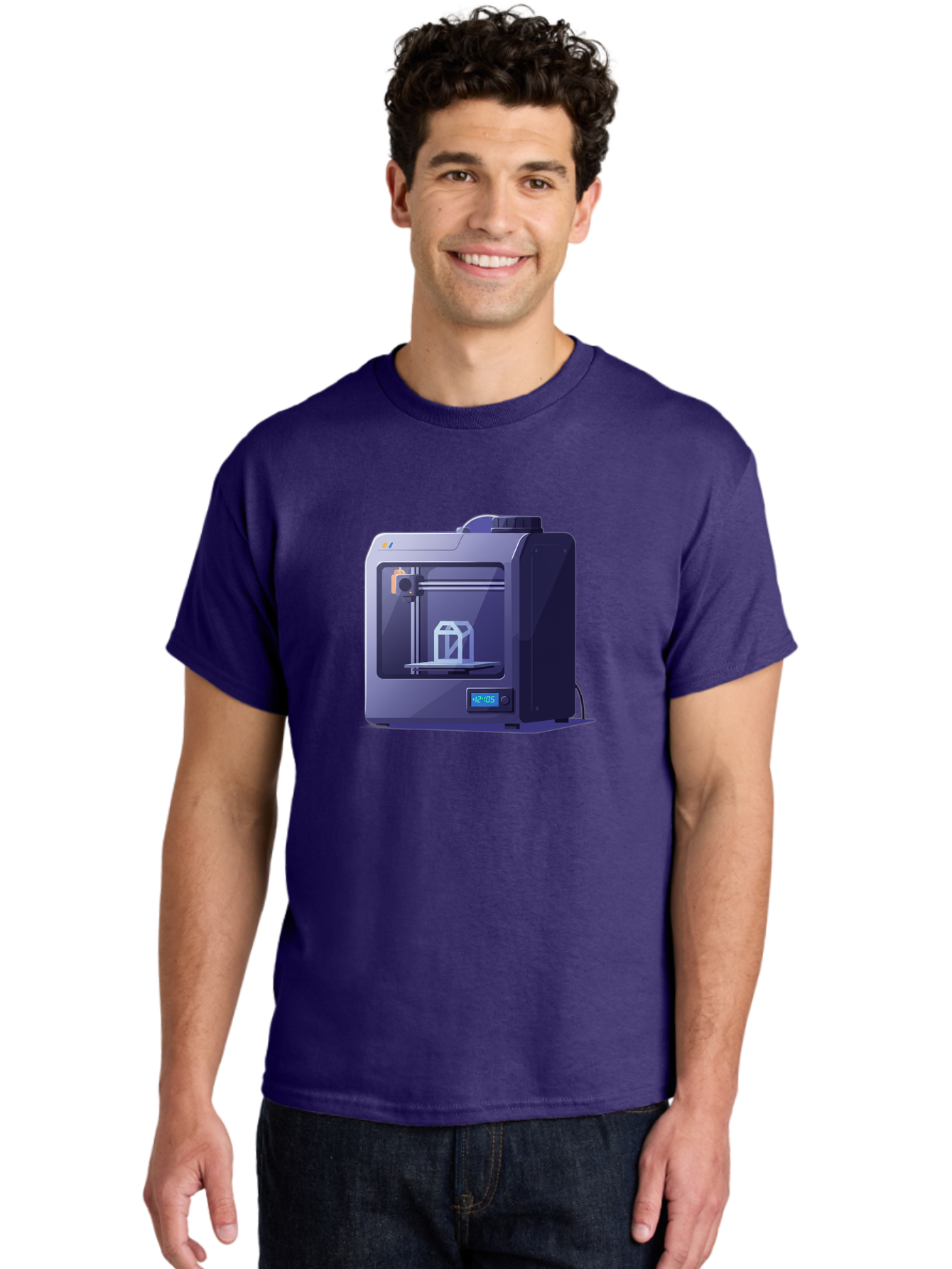 3D-Printer-31 Men'S Graphic Tee, 100% Cotton, Comfortable Casual Summer Wear, Machine Washable, 3D Printing Technology, Additive Manufacturing, Digital Fabrication, 3D Modeling, Prototyping, Product Design, 3D Printing Process, 12:10:51 Baa026 24