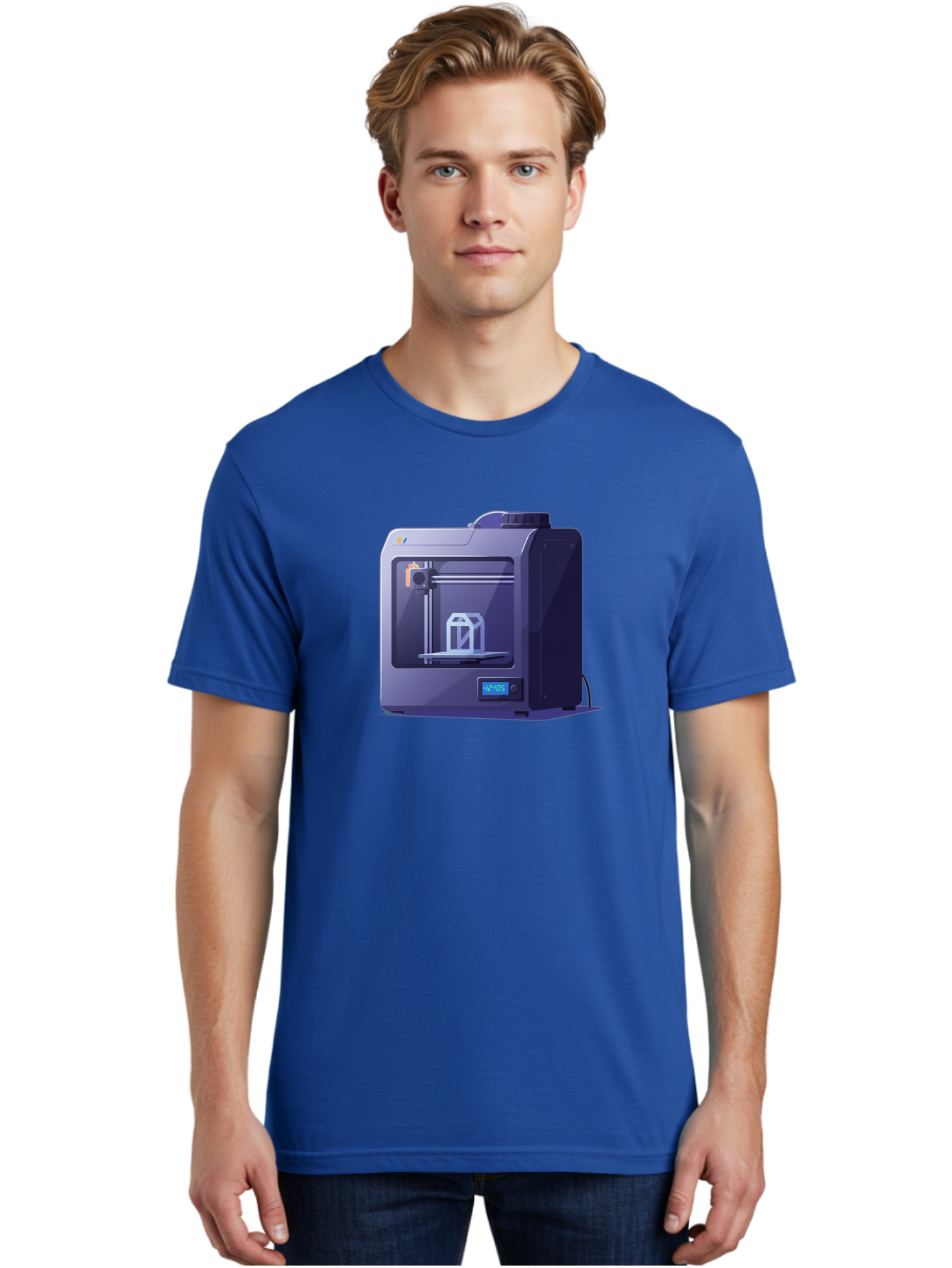 3D-Printer-31 Men'S Graphic Tee, 100% Cotton, Comfortable Casual Summer Wear, Machine Washable, 3D Printing Technology, Additive Manufacturing, Digital Fabrication, 3D Modeling, Prototyping, Product Design, 3D Printing Process, 12:10:51 Baa026 12
