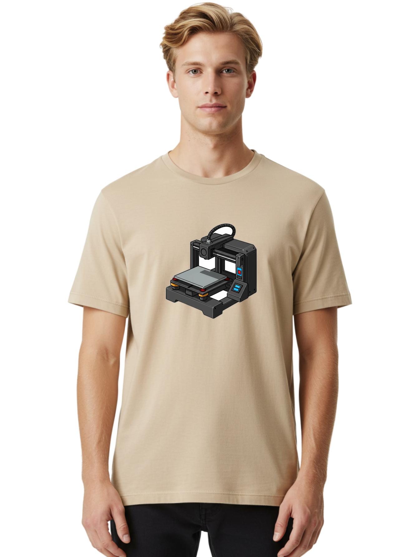 3D-Printer-32 Men'S Graphic Tee, 100% Cotton, Comfortable Casual Summer Wear, Machine Washable, 3D Printing Technology, Additive Manufacturing, Digital Fabrication, Rapid Prototyping, 3D Modeling, Printer Control Panel Baa027 10