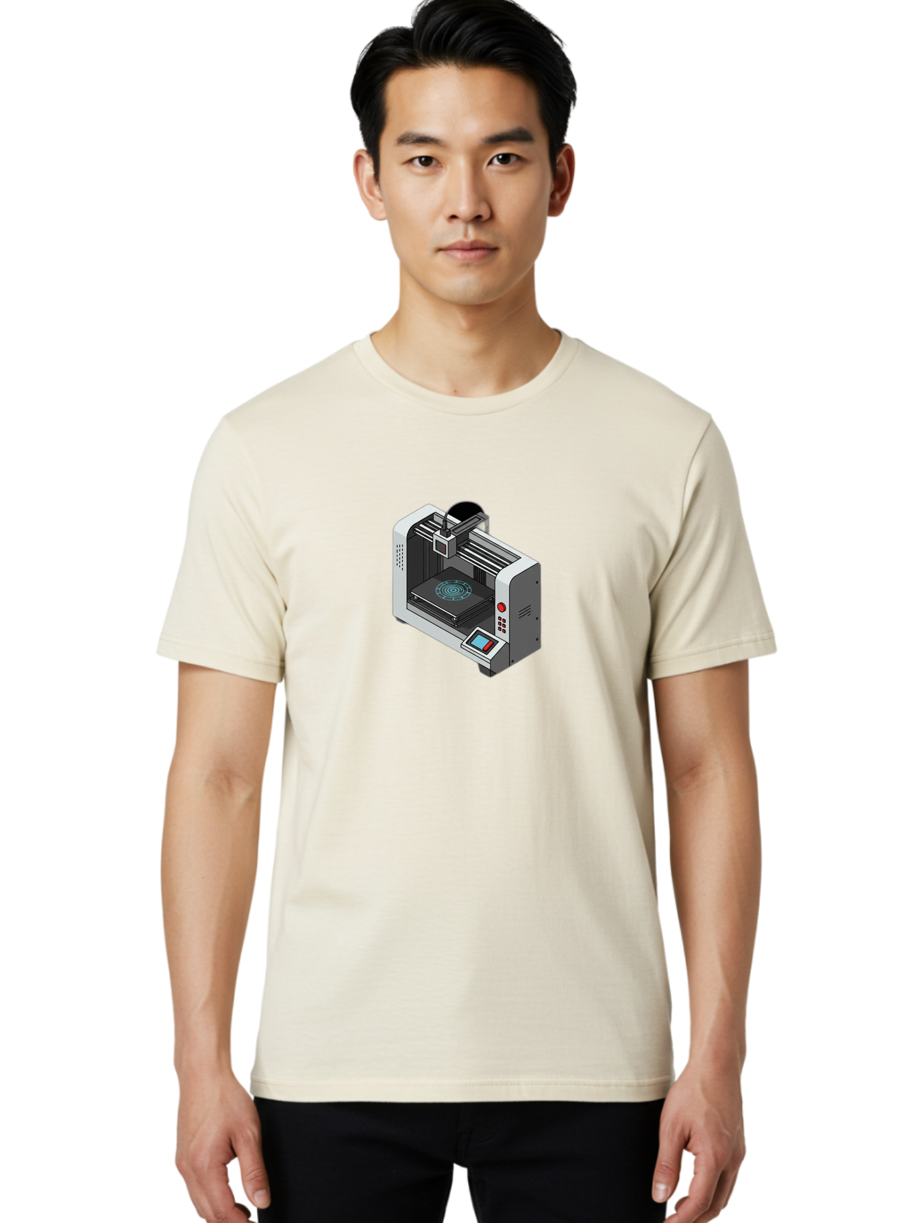 3D-Printer-33 Men'S Graphic Tee, 100% Cotton, Comfortable Casual Summer Wear, Machine Washable, 3D Printing Technology, Additive Manufacturing, Digital Fabrication, Rapid Prototyping, Industrial Design, Futuristic Machinery, Baa028 22