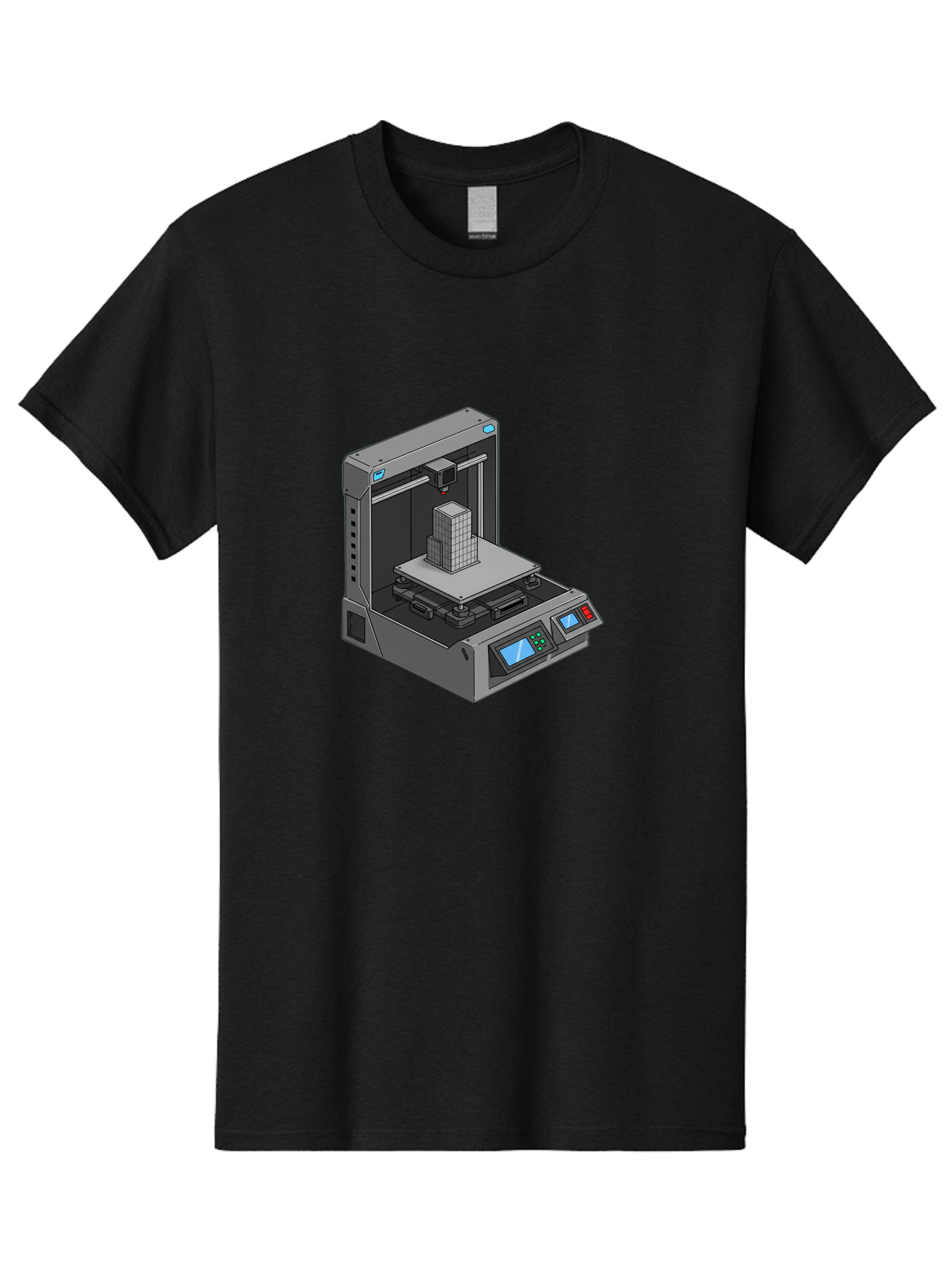 3D-Printer-36 Men'S Graphic Tee, 100% Cotton, Comfortable Casual Summer Wear, Machine Washable, 3D Printing Technology, Additive Manufacturing, Gray 3D Printer, Control Panel, Digital Display, Printing Process, Cube-Shaped Object, Baa031 27