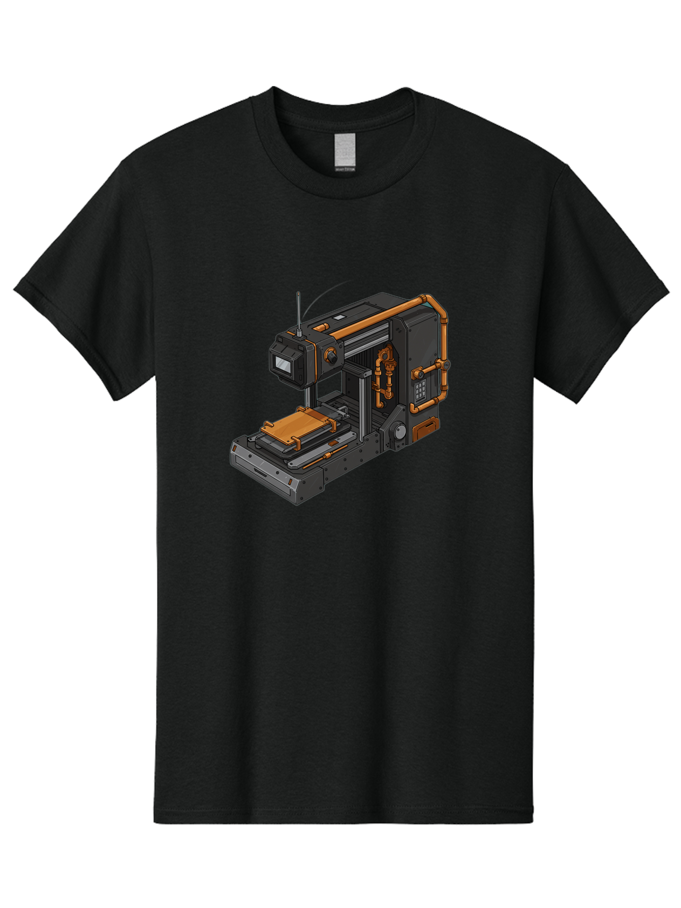3D-Printer-38 Men'S Graphic Tee, 100% Cotton, Comfortable Casual Summer Wear, Machine Washable, Industrial 3D Printing Technology, Futuristic Manufacturing, Copper Piping, Black Metal Machinery, High-Precision Engineering, Innovative Design, Baa033 11