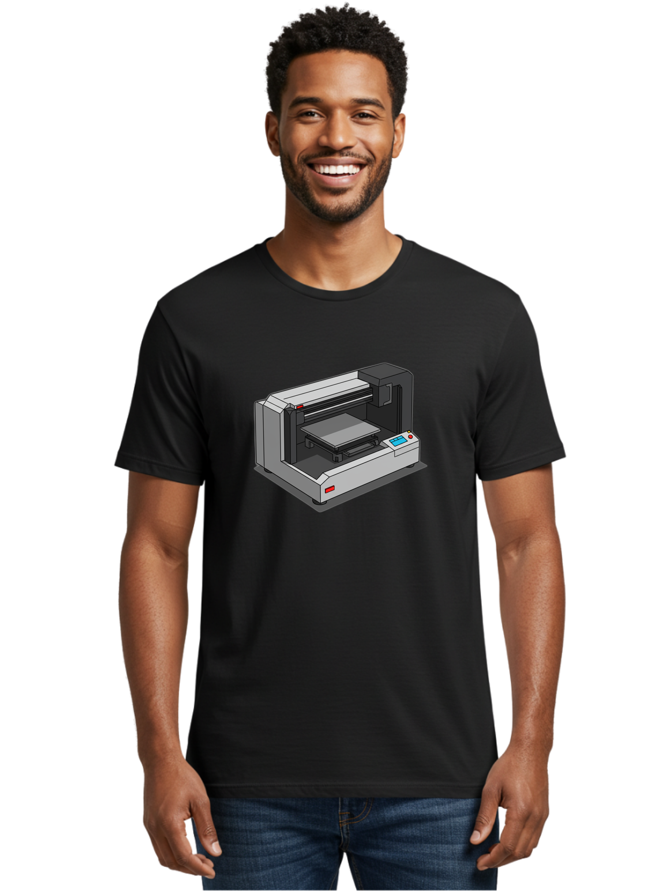 3D-Printer-39 Men'S Graphic Tee, 100% Cotton, Comfortable Casual Summer Wear, Machine Washable, 3D Printing Technology, Digital Fabrication, Additive Manufacturing, Rapid Prototyping, Industrial Design, Futuristic Machinery, Control Panel, Baa034 10