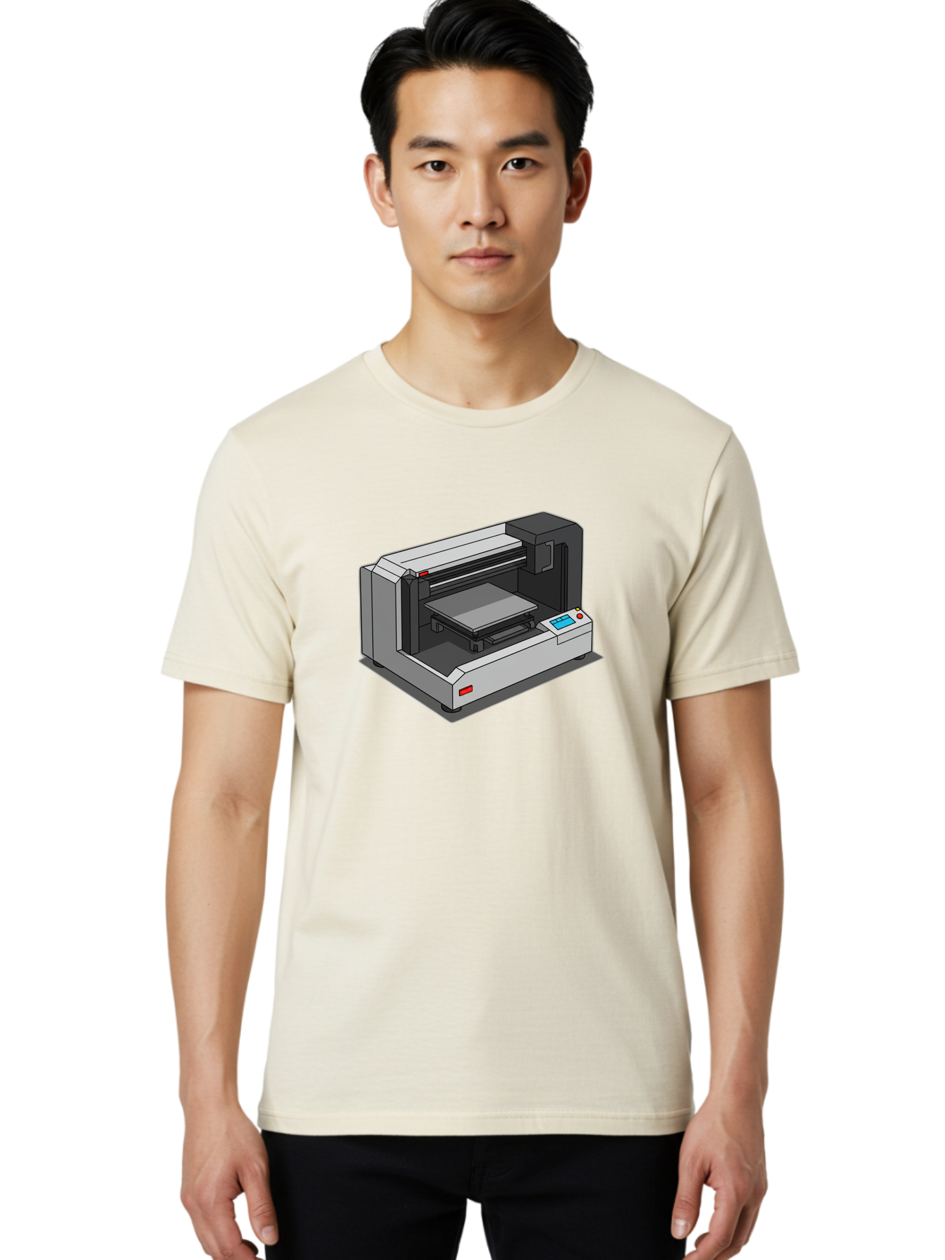 3D-Printer-39 Men'S Graphic Tee, 100% Cotton, Comfortable Casual Summer Wear, Machine Washable, 3D Printing Technology, Digital Fabrication, Additive Manufacturing, Rapid Prototyping, Industrial Design, Futuristic Machinery, Control Panel, Baa034 8