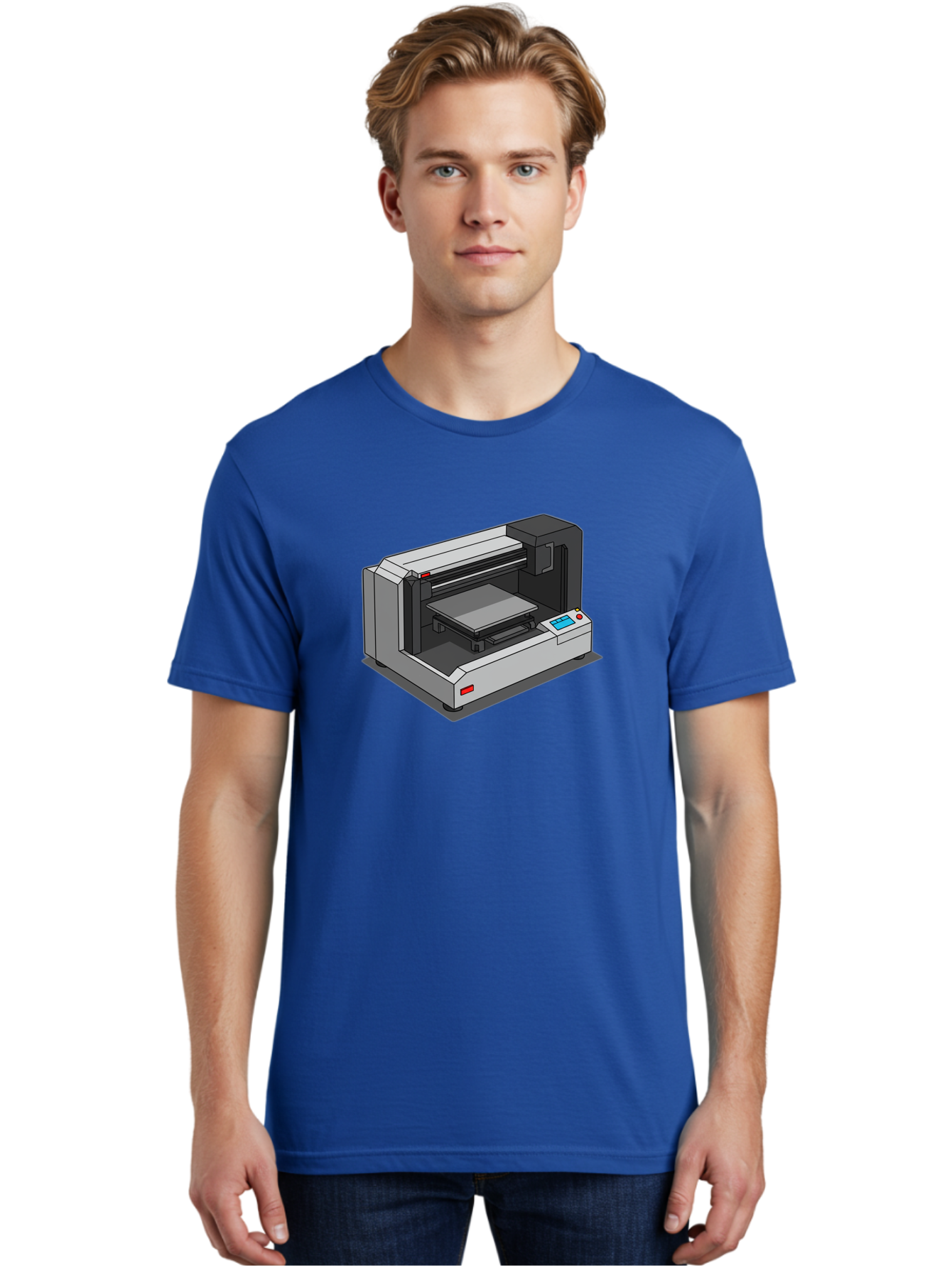 3D-Printer-39 Men'S Graphic Tee, 100% Cotton, Comfortable Casual Summer Wear, Machine Washable, 3D Printing Technology, Digital Fabrication, Additive Manufacturing, Rapid Prototyping, Industrial Design, Futuristic Machinery, Control Panel, Baa034 16