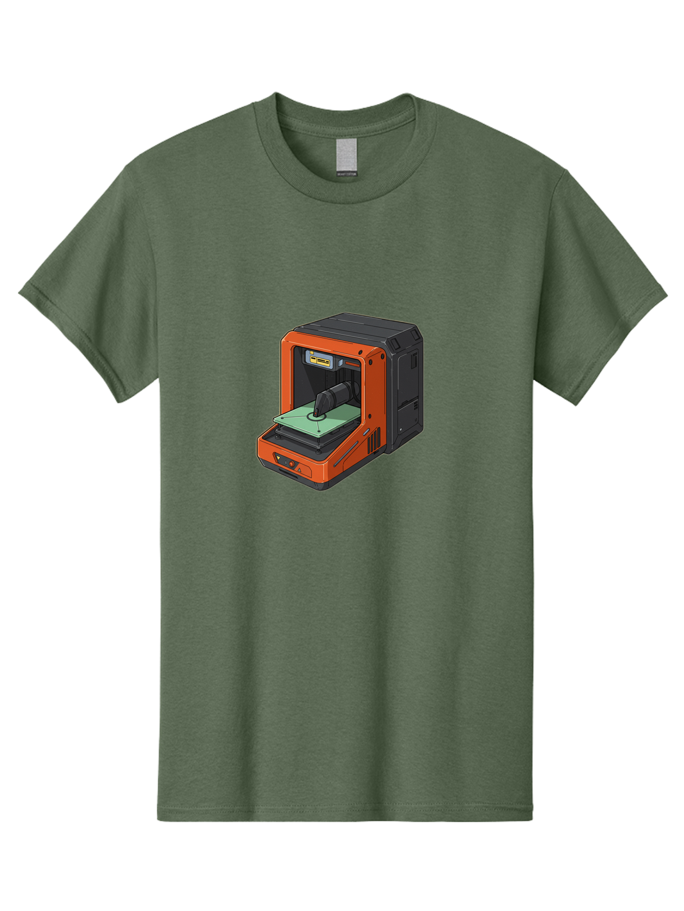 3D-Printer-40 Men'S Graphic Tee, 100% Cotton, Comfortable Casual Summer Wear, Machine Washable, Orange And Black 3D Printer, Printing Technology, Futuristic Design, Digital Fabrication, Additive Manufacturing, Futuristic Machine, Baa036 25