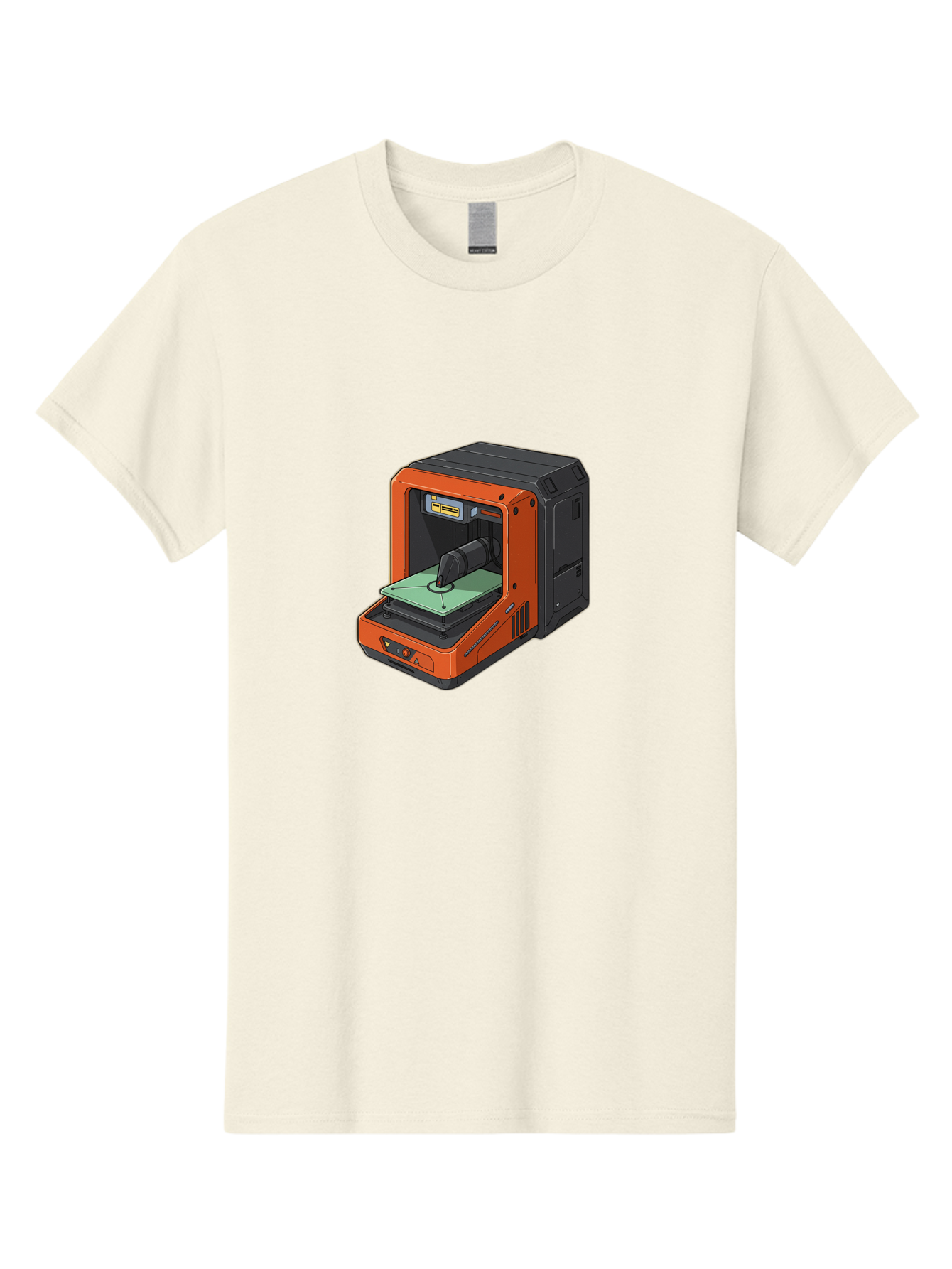 3D-Printer-40 Men'S Graphic Tee, 100% Cotton, Comfortable Casual Summer Wear, Machine Washable, Orange And Black 3D Printer, Printing Technology, Futuristic Design, Digital Fabrication, Additive Manufacturing, Futuristic Machine, Baa036 19