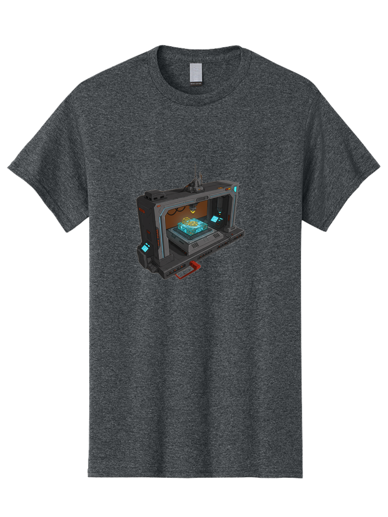 3D-Printer-42 Men'S Graphic Tee, 100% Cotton, Comfortable Casual Summer Wear, Machine Washable, Futuristic 3D Printing Technology, Advanced Manufacturing, Sci-Fi Machinery, Technological Innovation, Industrial Design, Digital Fabrication, Baa038 25