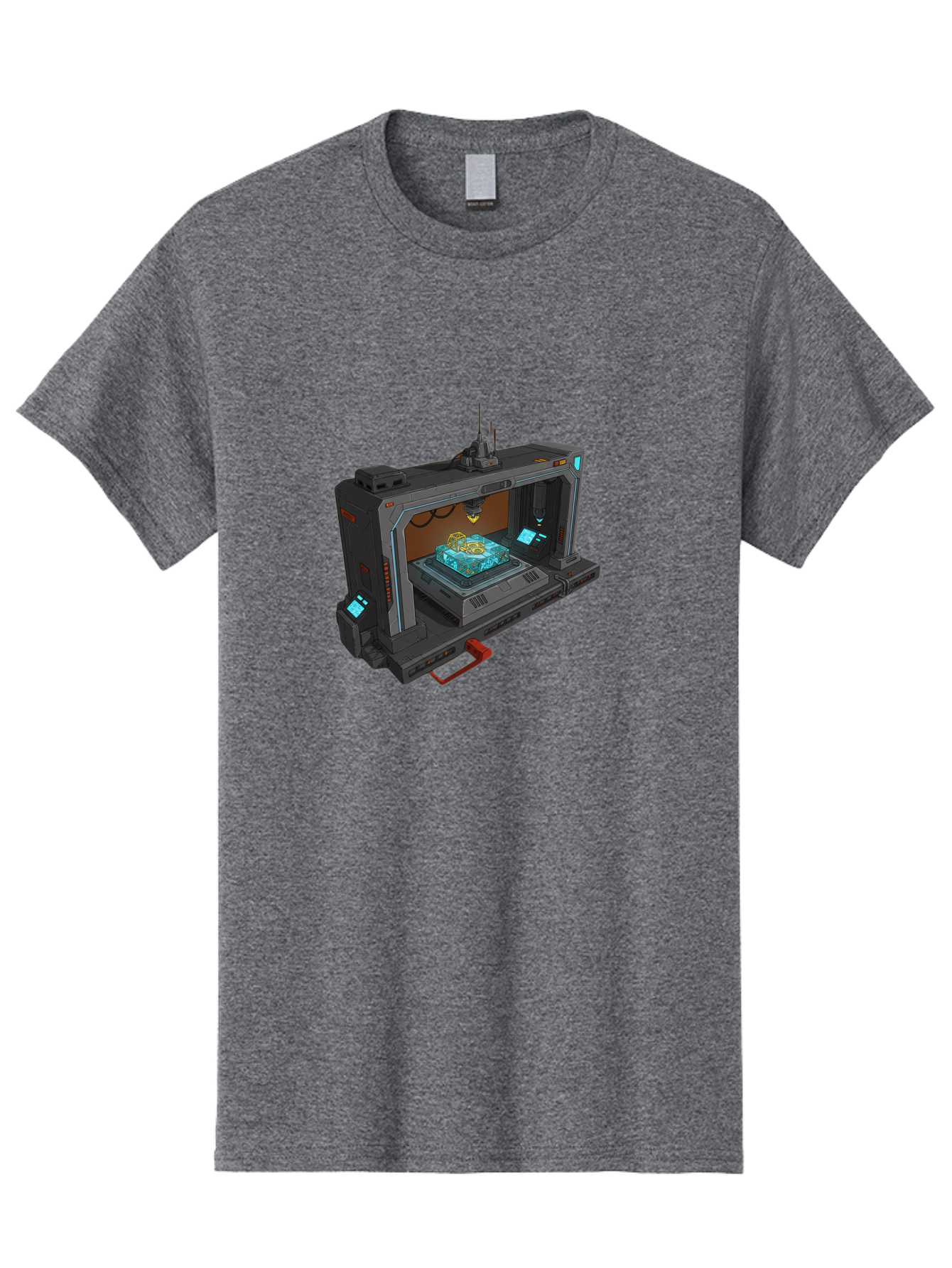 3D-Printer-42 Men'S Graphic Tee, 100% Cotton, Comfortable Casual Summer Wear, Machine Washable, Futuristic 3D Printing Technology, Advanced Manufacturing, Sci-Fi Machinery, Technological Innovation, Industrial Design, Digital Fabrication, Baa038 27