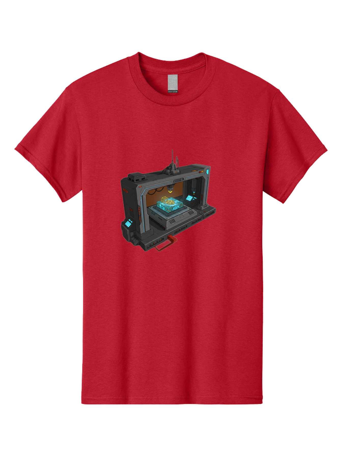 3D-Printer-42 Men'S Graphic Tee, 100% Cotton, Comfortable Casual Summer Wear, Machine Washable, Futuristic 3D Printing Technology, Advanced Manufacturing, Sci-Fi Machinery, Technological Innovation, Industrial Design, Digital Fabrication, Baa038 13