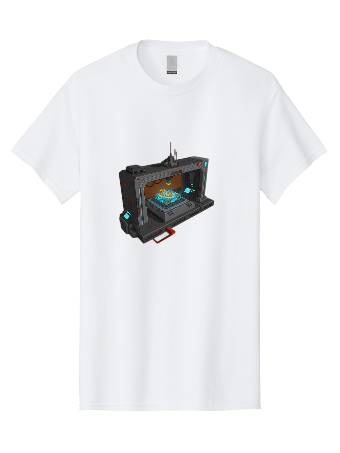 3D-Printer-42 Men'S Graphic Tee, 100% Cotton, Comfortable Casual Summer Wear, Machine Washable, Futuristic 3D Printing Technology, Advanced Manufacturing, Sci-Fi Machinery, Technological Innovation, Industrial Design, Digital Fabrication, Baa038 21