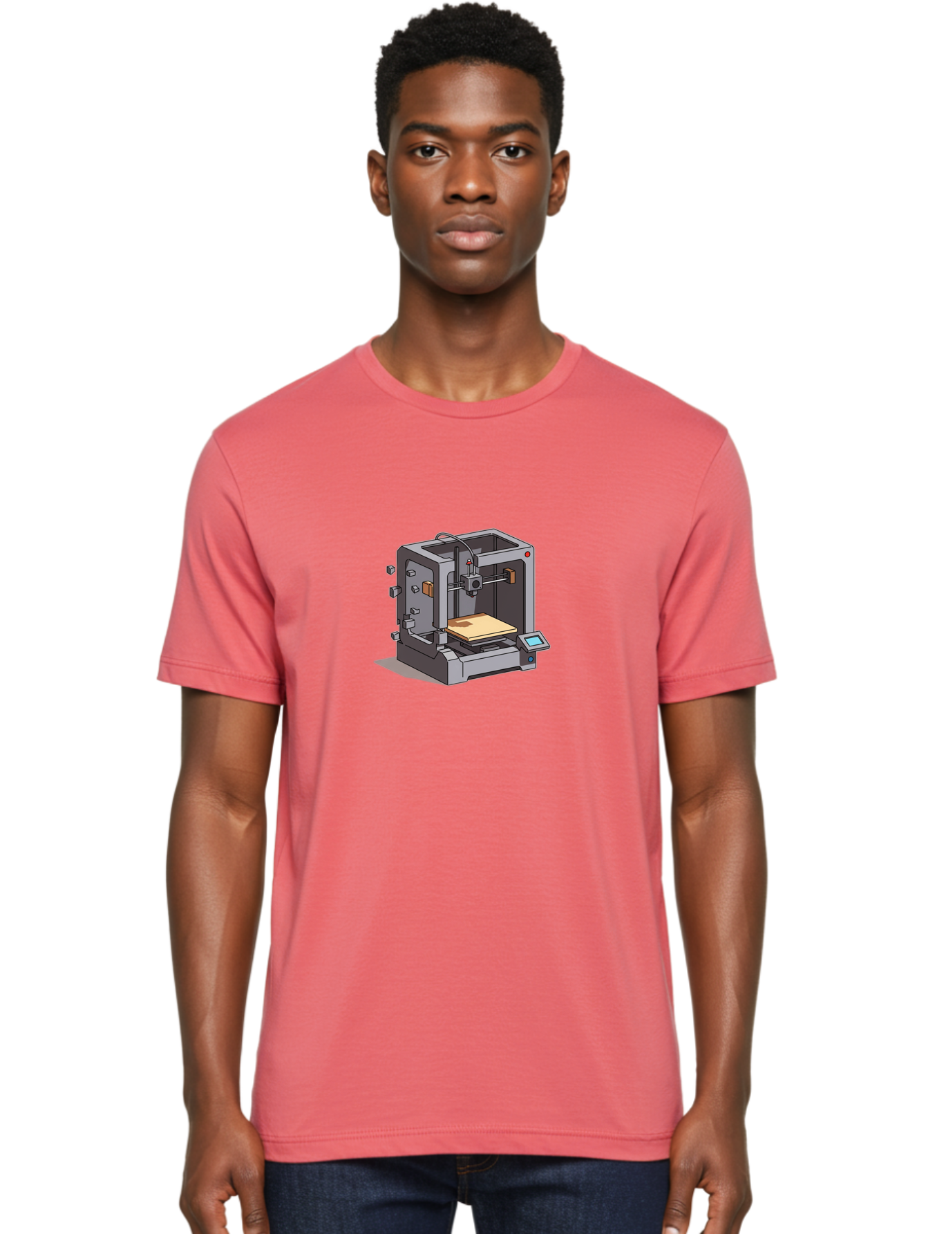 3D-Printer-5 Men'S Graphic Tee, 100% Cotton, Comfortable Casual Summer Wear, Machine Washable, 3D Printing Technology, Additive Manufacturing, Digital Fabrication, Prototyping, Product Design, 3D Modeling, Industrial Production, Baa039 10