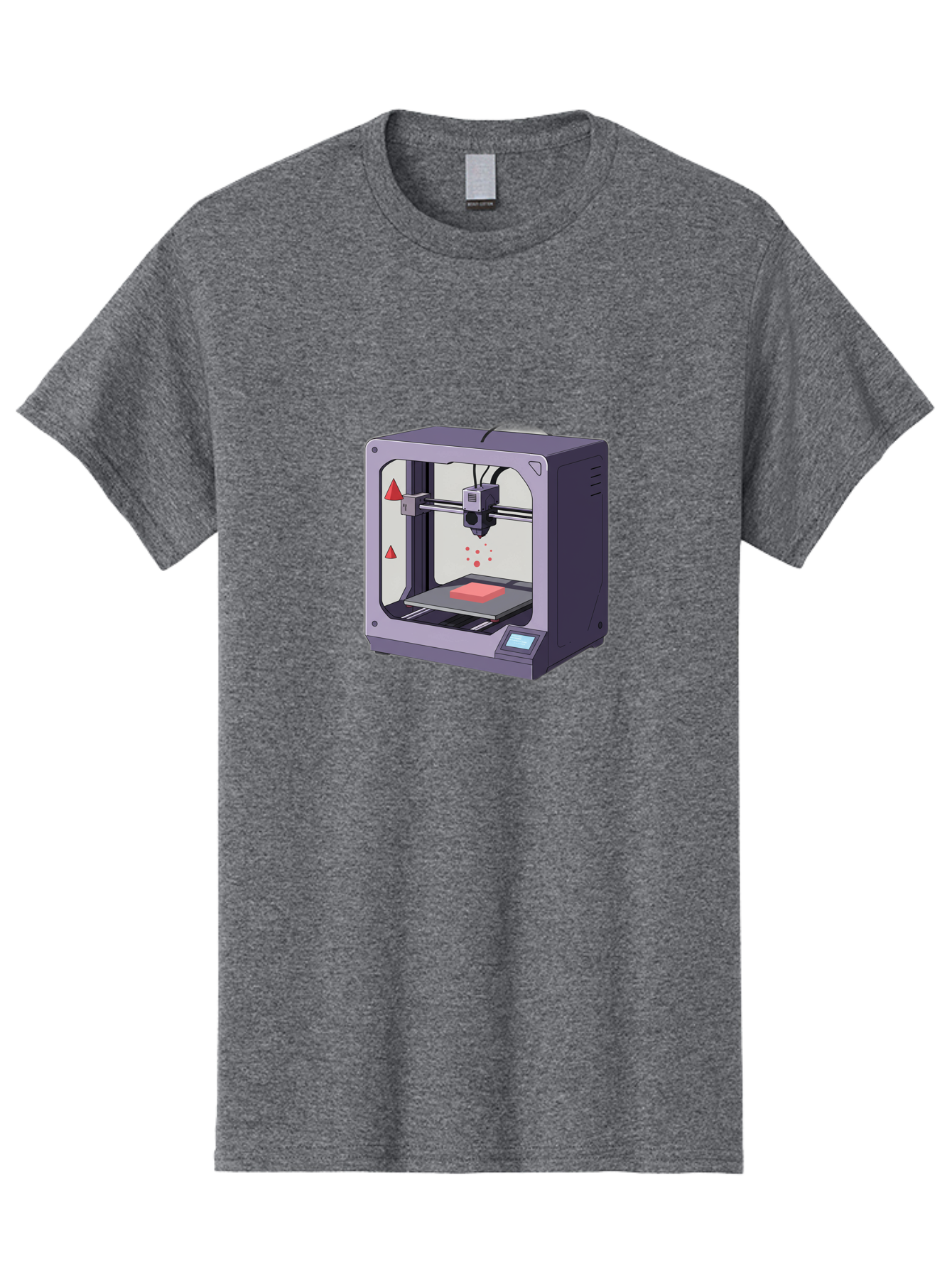 3D-Printer-6 Men'S Graphic Tee, 100% Cotton, Comfortable Casual Summer Wear, Machine Washable, 3D Printing Technology, Additive Manufacturing, Digital Fabrication, Rapid Prototyping, Printing Process, Red Material, Printer Nozzle, Baa040 5