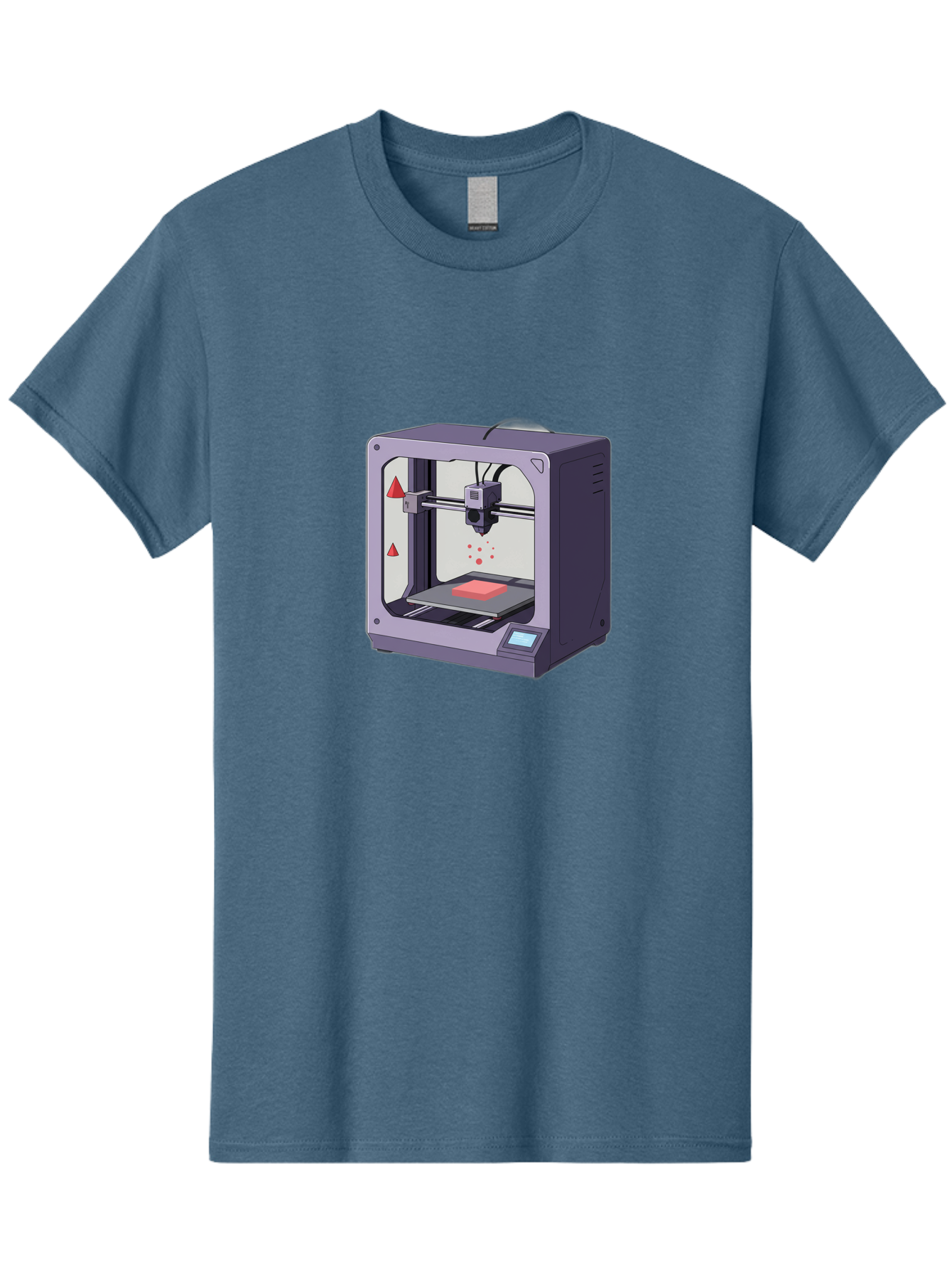 3D-Printer-6 Men'S Graphic Tee, 100% Cotton, Comfortable Casual Summer Wear, Machine Washable, 3D Printing Technology, Additive Manufacturing, Digital Fabrication, Rapid Prototyping, Printing Process, Red Material, Printer Nozzle, Baa040 27