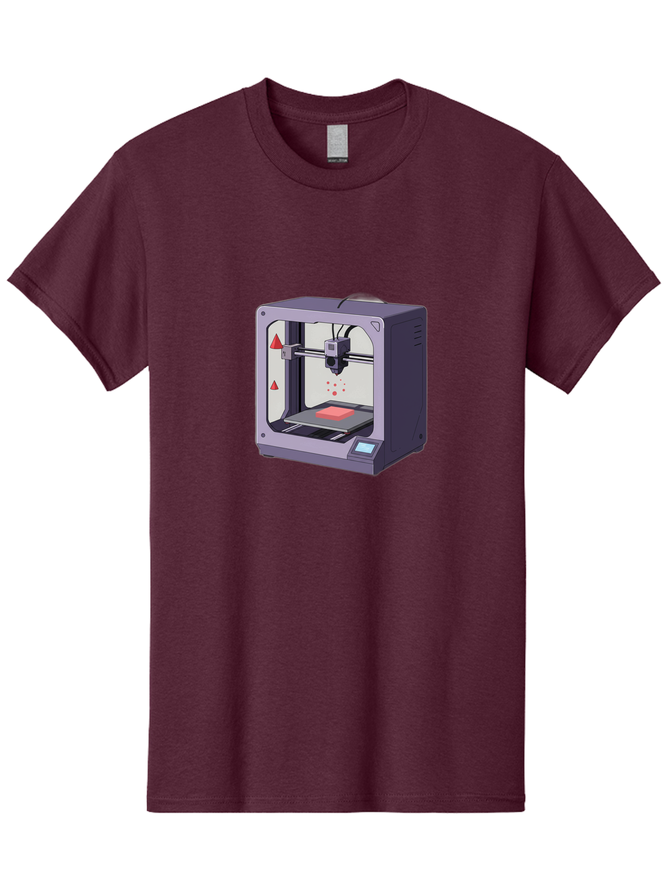 3D-Printer-6 Men'S Graphic Tee, 100% Cotton, Comfortable Casual Summer Wear, Machine Washable, 3D Printing Technology, Additive Manufacturing, Digital Fabrication, Rapid Prototyping, Printing Process, Red Material, Printer Nozzle, Baa040 13