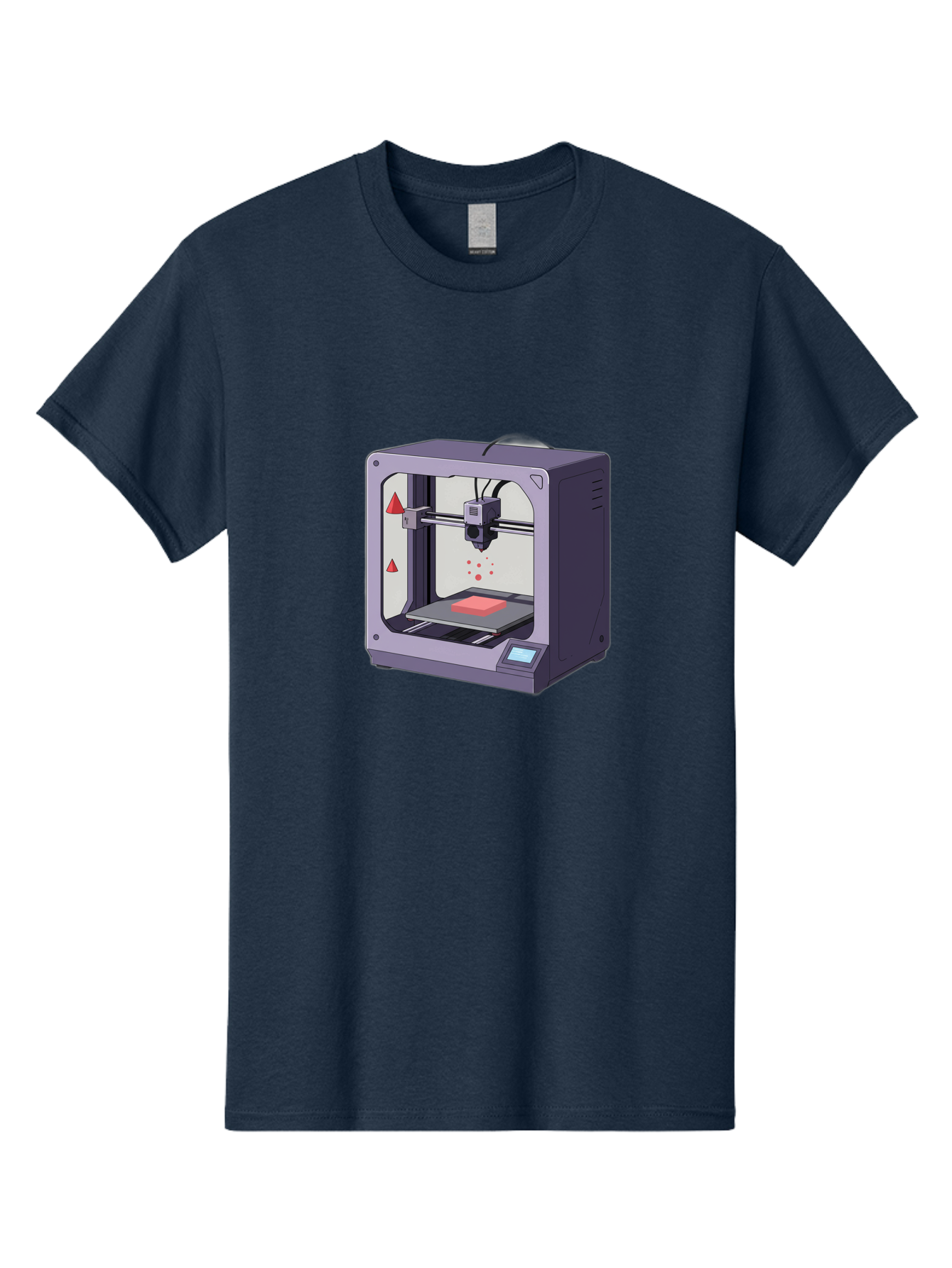 3D-Printer-6 Men'S Graphic Tee, 100% Cotton, Comfortable Casual Summer Wear, Machine Washable, 3D Printing Technology, Additive Manufacturing, Digital Fabrication, Rapid Prototyping, Printing Process, Red Material, Printer Nozzle, Baa040 15