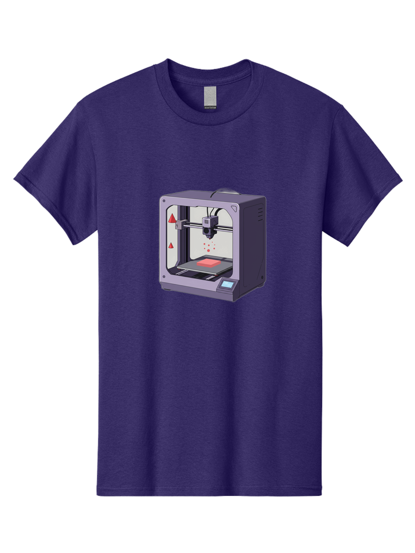 3D-Printer-6 Men'S Graphic Tee, 100% Cotton, Comfortable Casual Summer Wear, Machine Washable, 3D Printing Technology, Additive Manufacturing, Digital Fabrication, Rapid Prototyping, Printing Process, Red Material, Printer Nozzle, Baa040 23