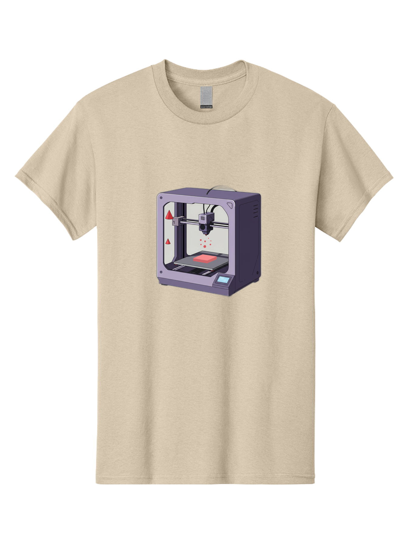 3D-Printer-6 Men'S Graphic Tee, 100% Cotton, Comfortable Casual Summer Wear, Machine Washable, 3D Printing Technology, Additive Manufacturing, Digital Fabrication, Rapid Prototyping, Printing Process, Red Material, Printer Nozzle, Baa040 29