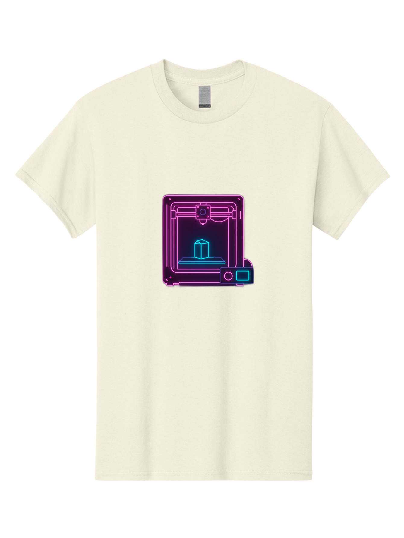 3D-Printer-8 Men'S Graphic Tee, 100% Cotton, Comfortable Casual Summer Wear, Machine Washable, 3D Printing Technology, Additive Manufacturing, Futuristic Design, Neon Lights, Digital Fabrication, Prototype Development, Innovative Product, Baa042 25