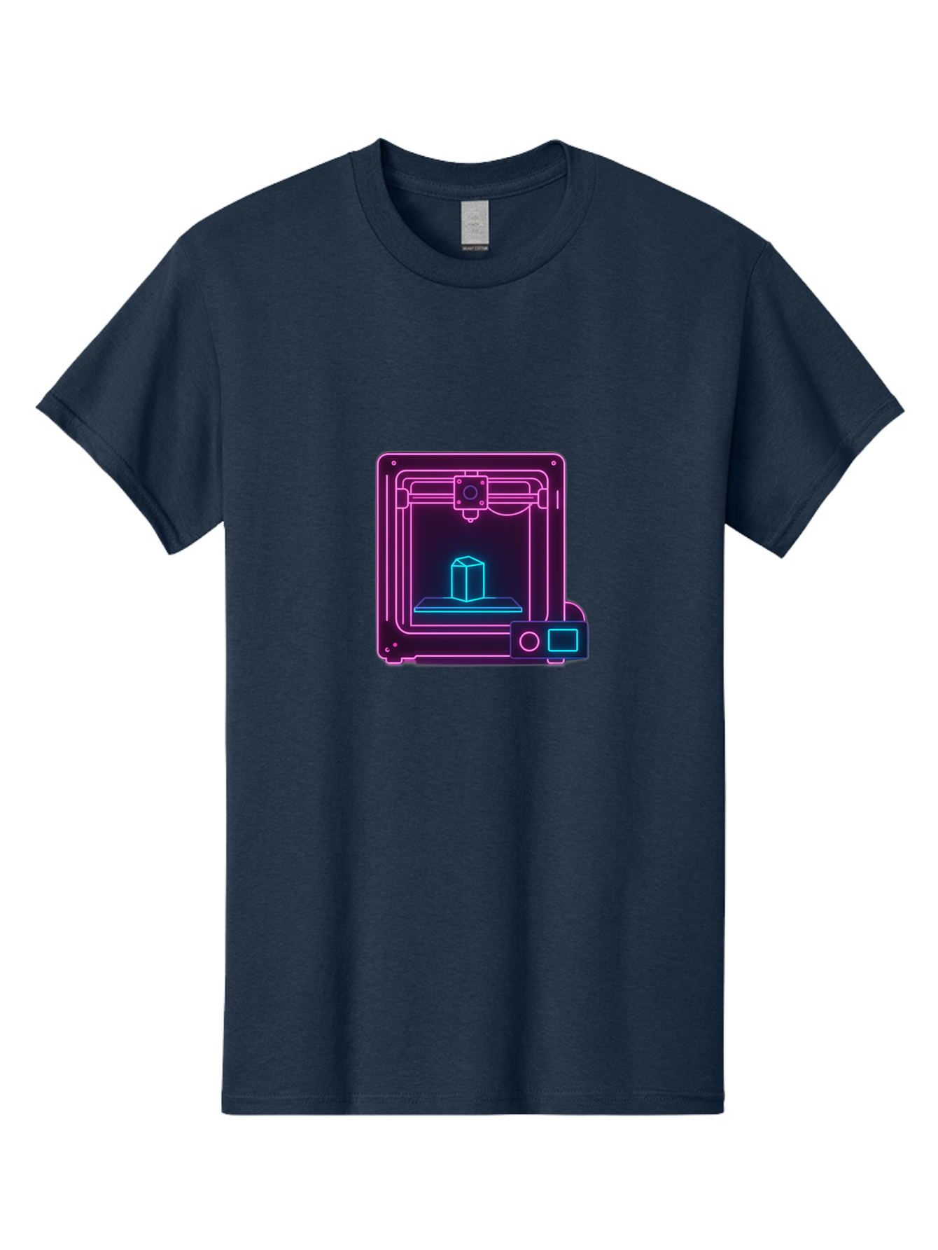 3D-Printer-8 Men'S Graphic Tee, 100% Cotton, Comfortable Casual Summer Wear, Machine Washable, 3D Printing Technology, Additive Manufacturing, Futuristic Design, Neon Lights, Digital Fabrication, Prototype Development, Innovative Product, Baa042 27