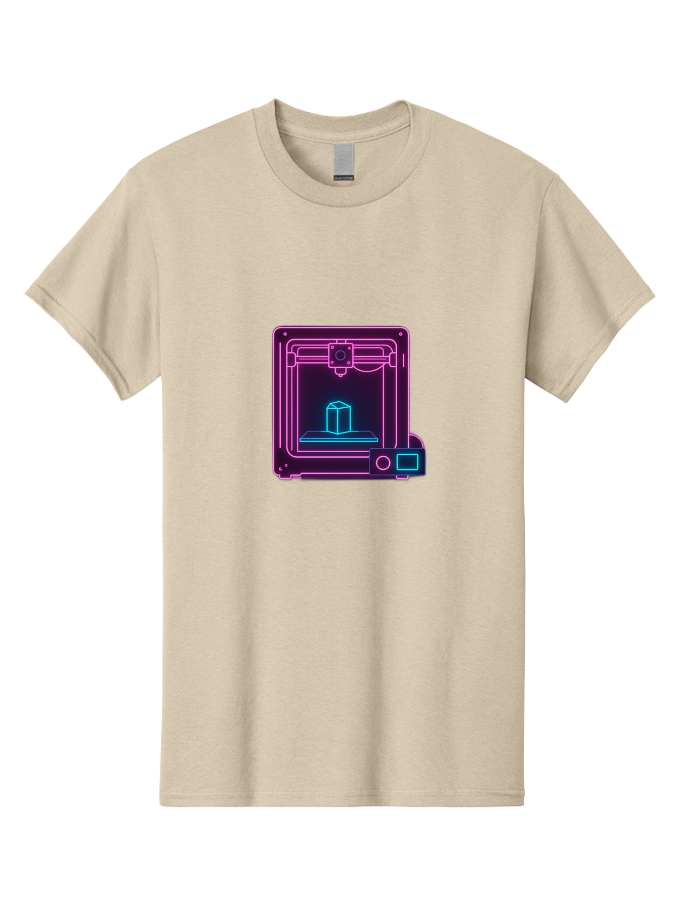 3D-Printer-8 Men'S Graphic Tee, 100% Cotton, Comfortable Casual Summer Wear, Machine Washable, 3D Printing Technology, Additive Manufacturing, Futuristic Design, Neon Lights, Digital Fabrication, Prototype Development, Innovative Product, Baa042 29