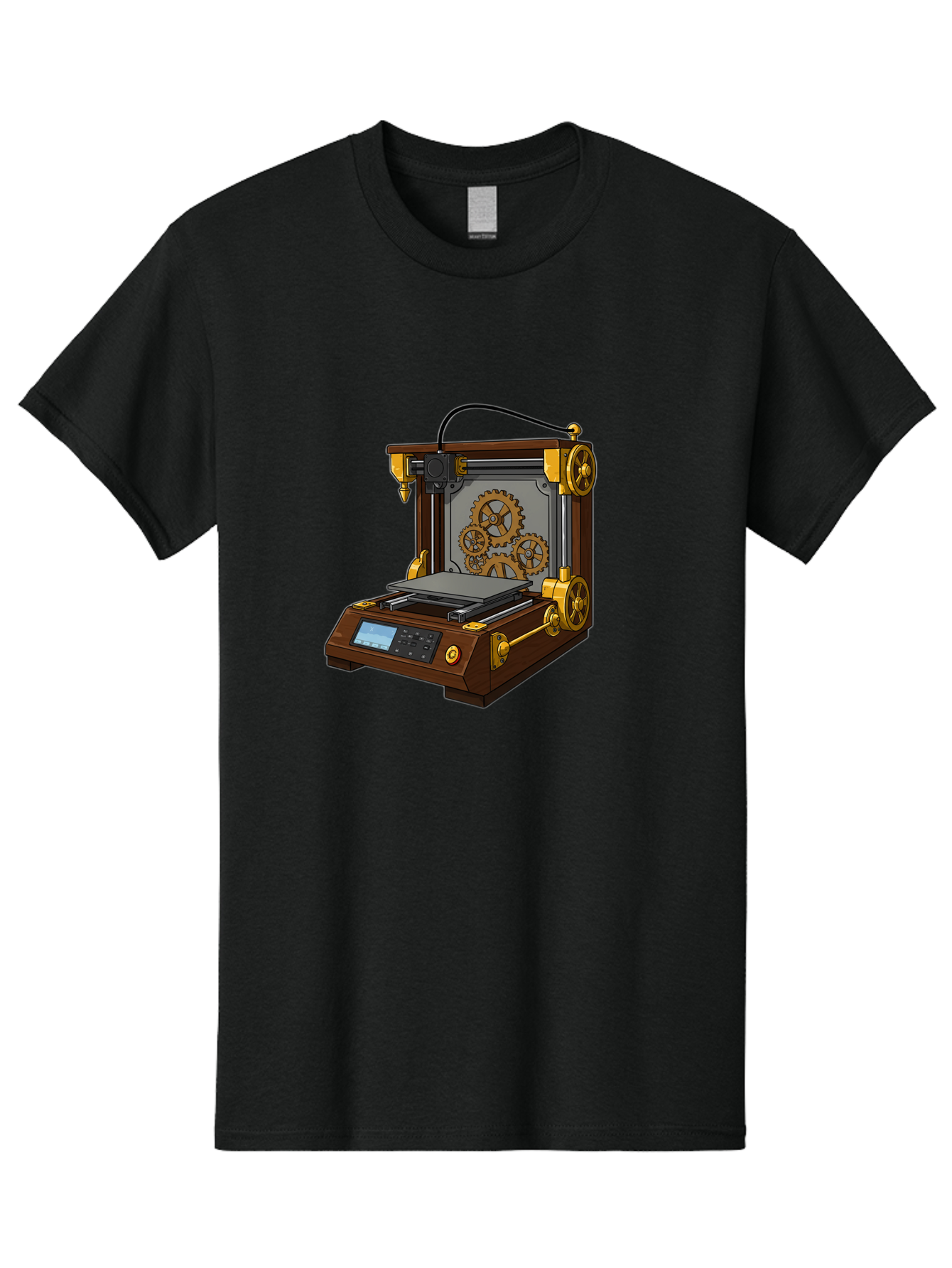 3D-Printer-9 Men'S Graphic Tee, 100% Cotton, Comfortable Casual Summer Wear, Machine Washable, Steampunk 3D Printer, Industrial Machinery, Mechanical Gears, Digital Display, Innovative Technology, Futuristic Design, Mechanical Engineering, Baa043 27