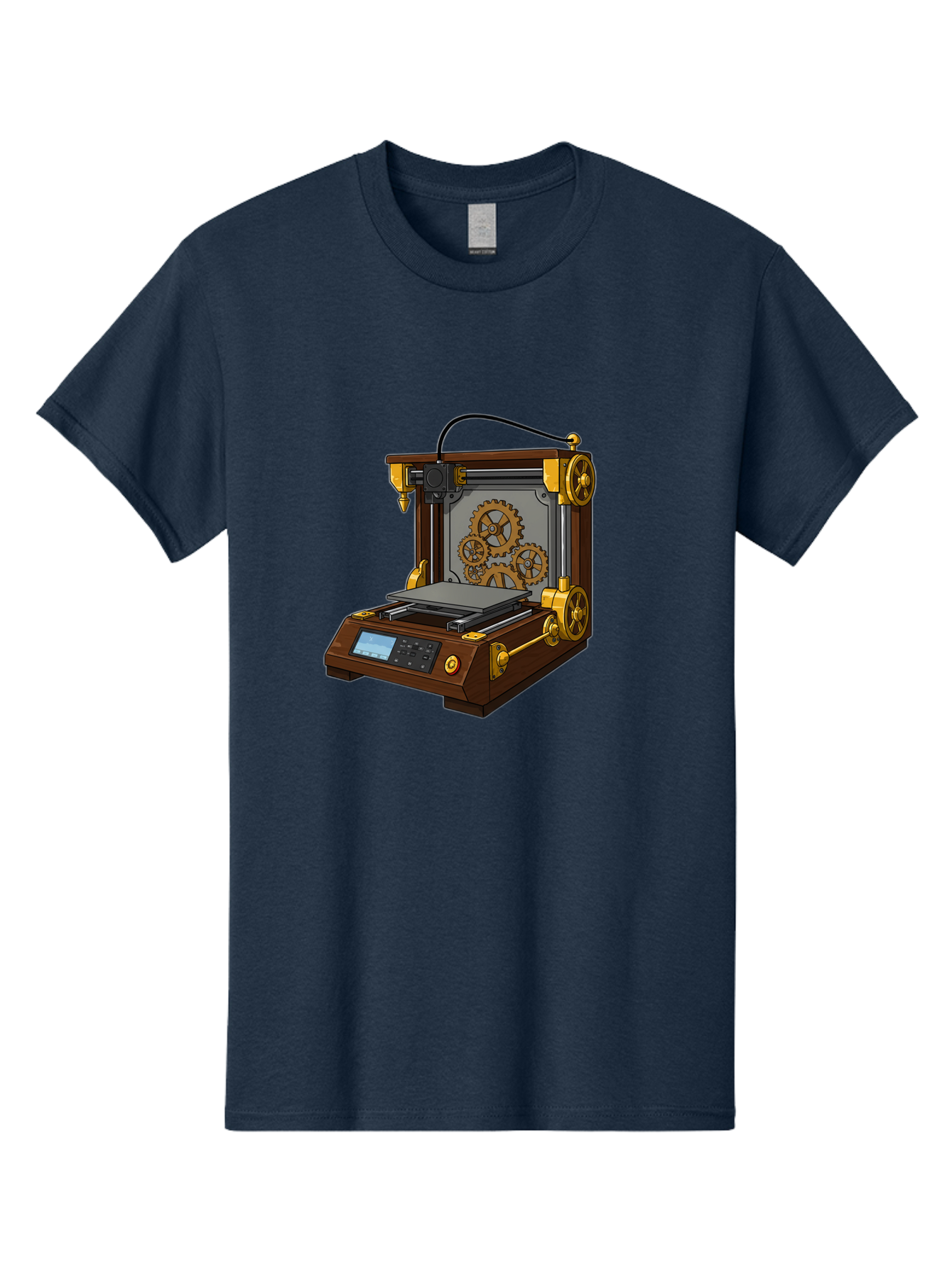 3D-Printer-9 Men'S Graphic Tee, 100% Cotton, Comfortable Casual Summer Wear, Machine Washable, Steampunk 3D Printer, Industrial Machinery, Mechanical Gears, Digital Display, Innovative Technology, Futuristic Design, Mechanical Engineering, Baa043 19