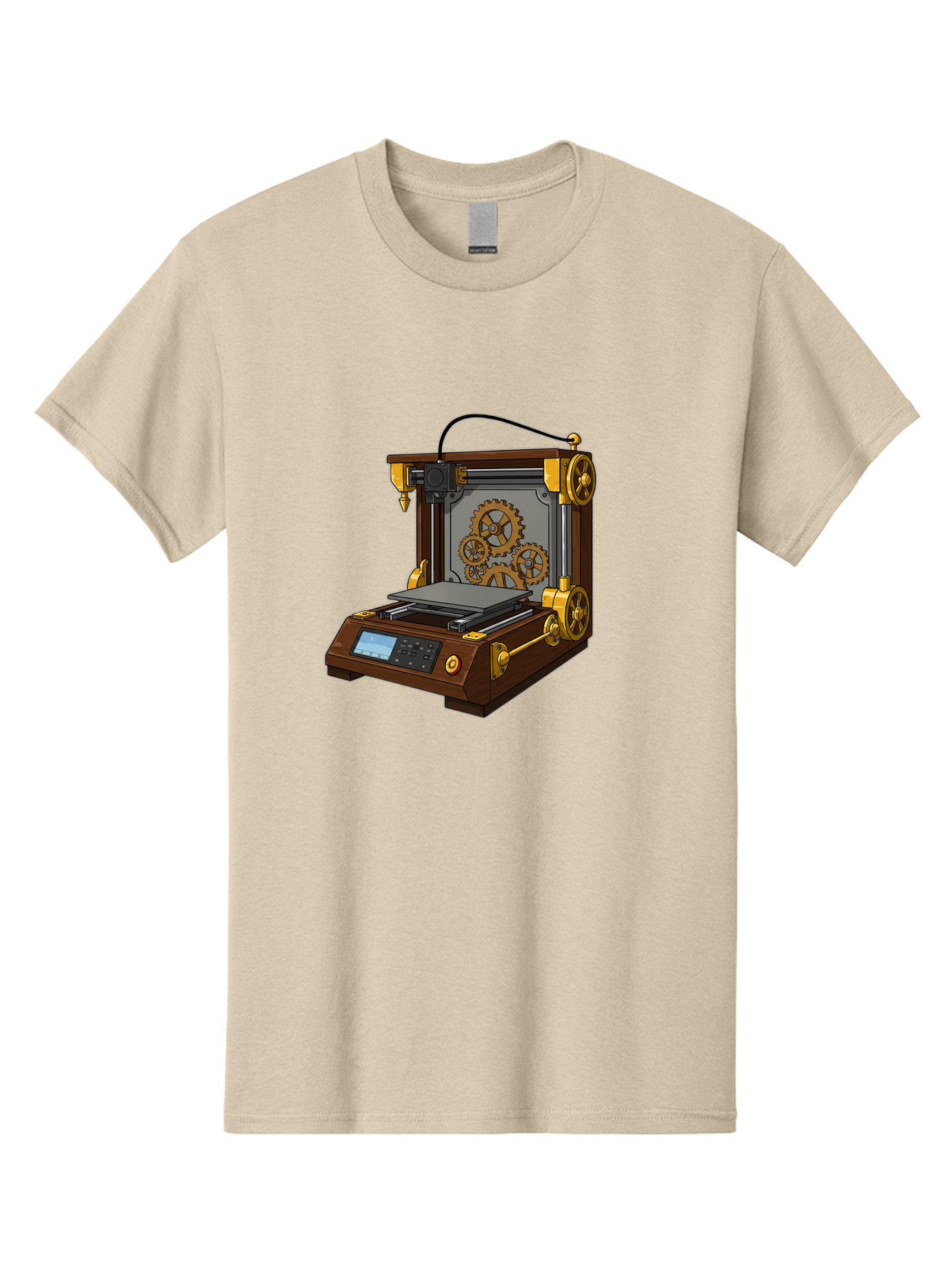 3D-Printer-9 Men'S Graphic Tee, 100% Cotton, Comfortable Casual Summer Wear, Machine Washable, Steampunk 3D Printer, Industrial Machinery, Mechanical Gears, Digital Display, Innovative Technology, Futuristic Design, Mechanical Engineering, Baa043 29