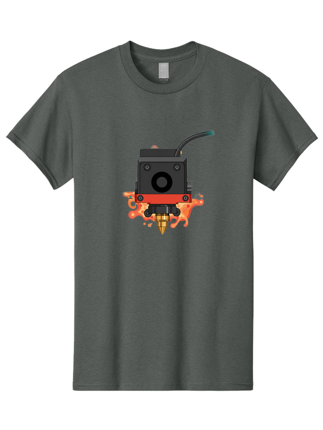 3D-Printer-Hotend Men'S Graphic Tee, 100% Cotton, Comfortable Casual Summer Wear, Machine Washable, 3D Printing Technology, Hotend Extrusion, Melted Plastic, 3D Modeling, Additive Manufacturing, Printer Nozzle, Rapid Prototyping, Baa045 25