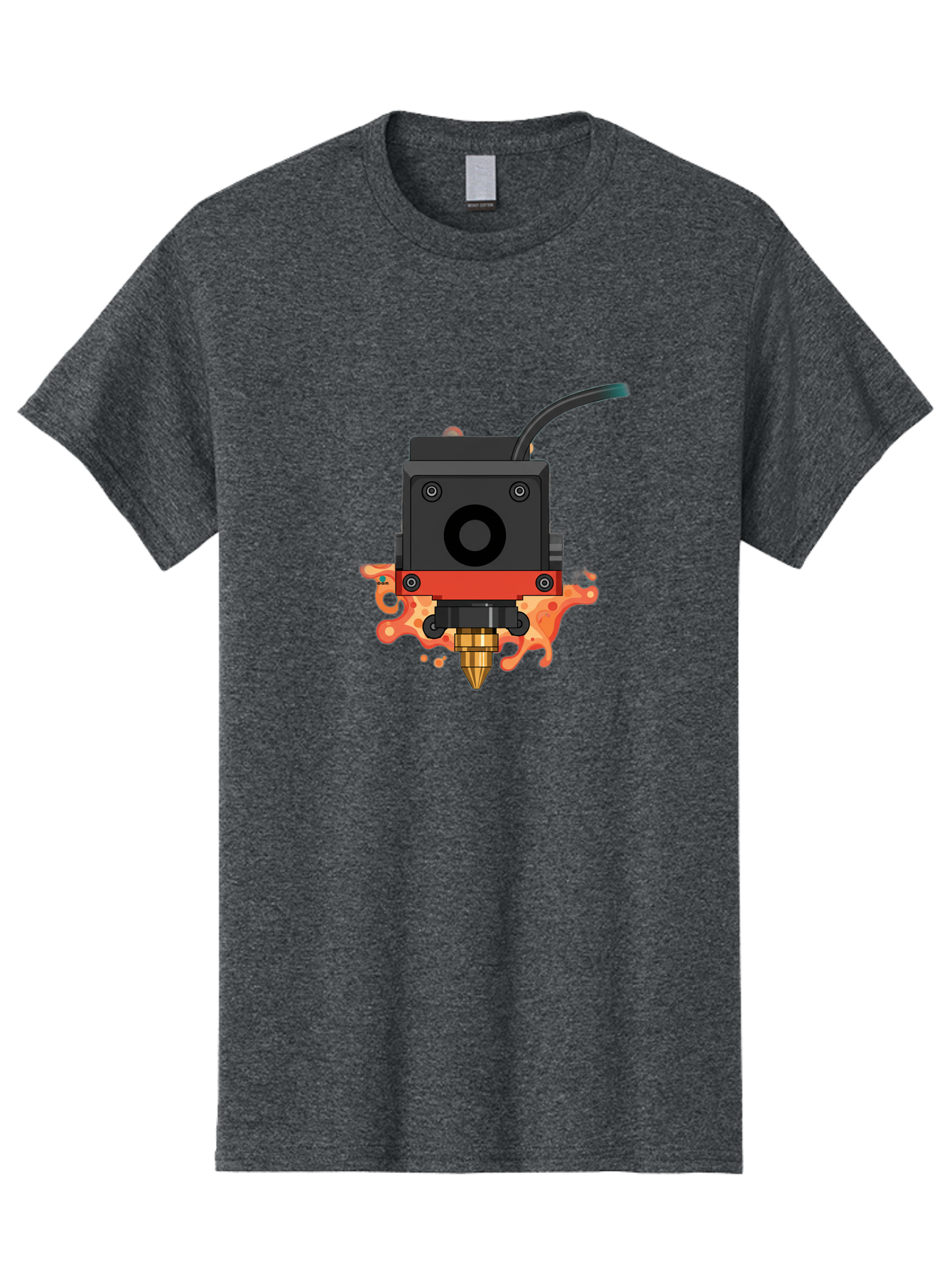 3D-Printer-Hotend Men'S Graphic Tee, 100% Cotton, Comfortable Casual Summer Wear, Machine Washable, 3D Printing Technology, Hotend Extrusion, Melted Plastic, 3D Modeling, Additive Manufacturing, Printer Nozzle, Rapid Prototyping, Baa045 3