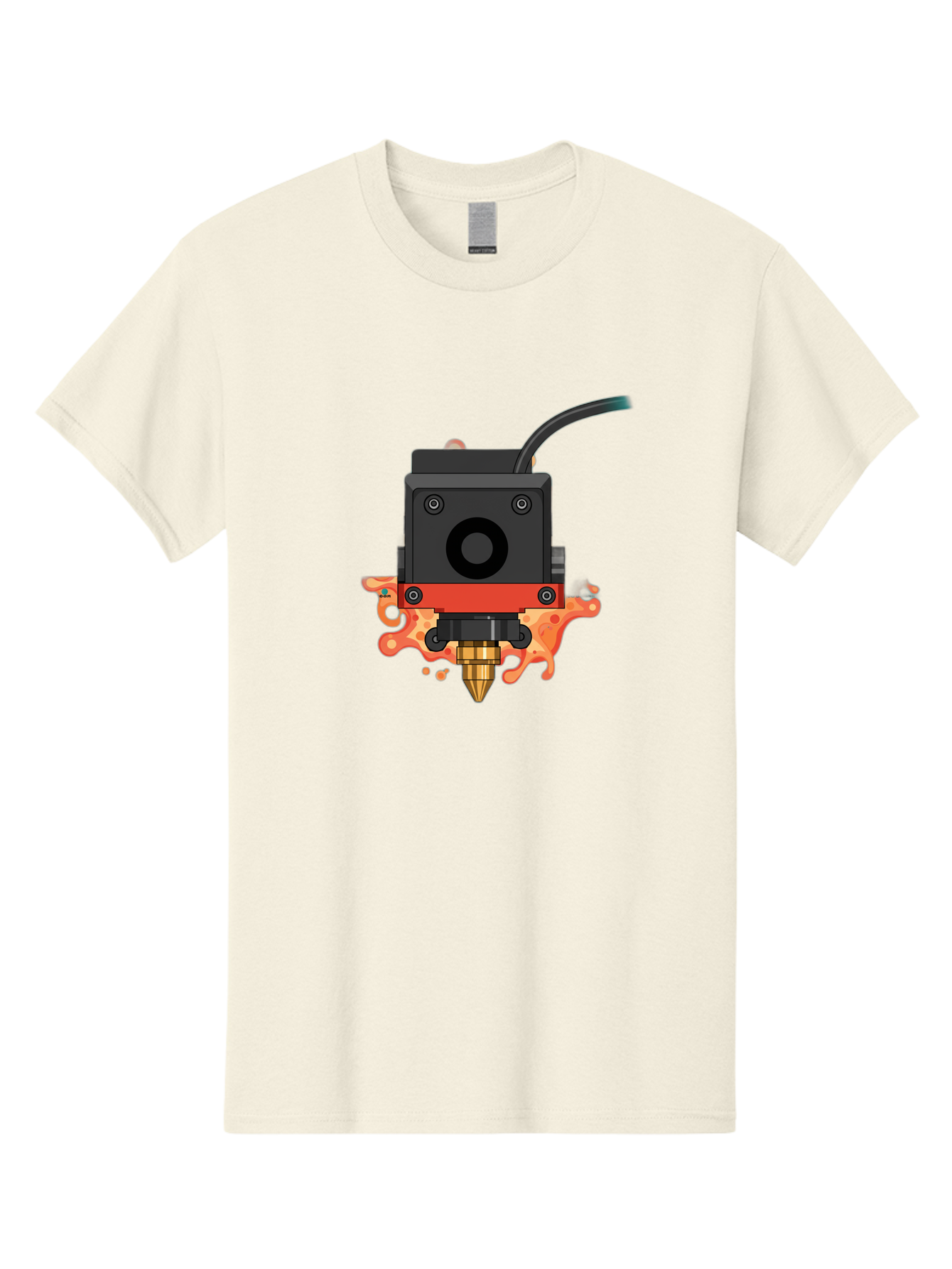 3D-Printer-Hotend Men'S Graphic Tee, 100% Cotton, Comfortable Casual Summer Wear, Machine Washable, 3D Printing Technology, Hotend Extrusion, Melted Plastic, 3D Modeling, Additive Manufacturing, Printer Nozzle, Rapid Prototyping, Baa045 5