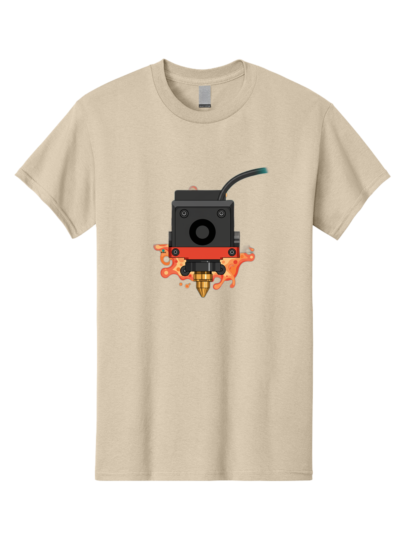 3D-Printer-Hotend Men'S Graphic Tee, 100% Cotton, Comfortable Casual Summer Wear, Machine Washable, 3D Printing Technology, Hotend Extrusion, Melted Plastic, 3D Modeling, Additive Manufacturing, Printer Nozzle, Rapid Prototyping, Baa045 29