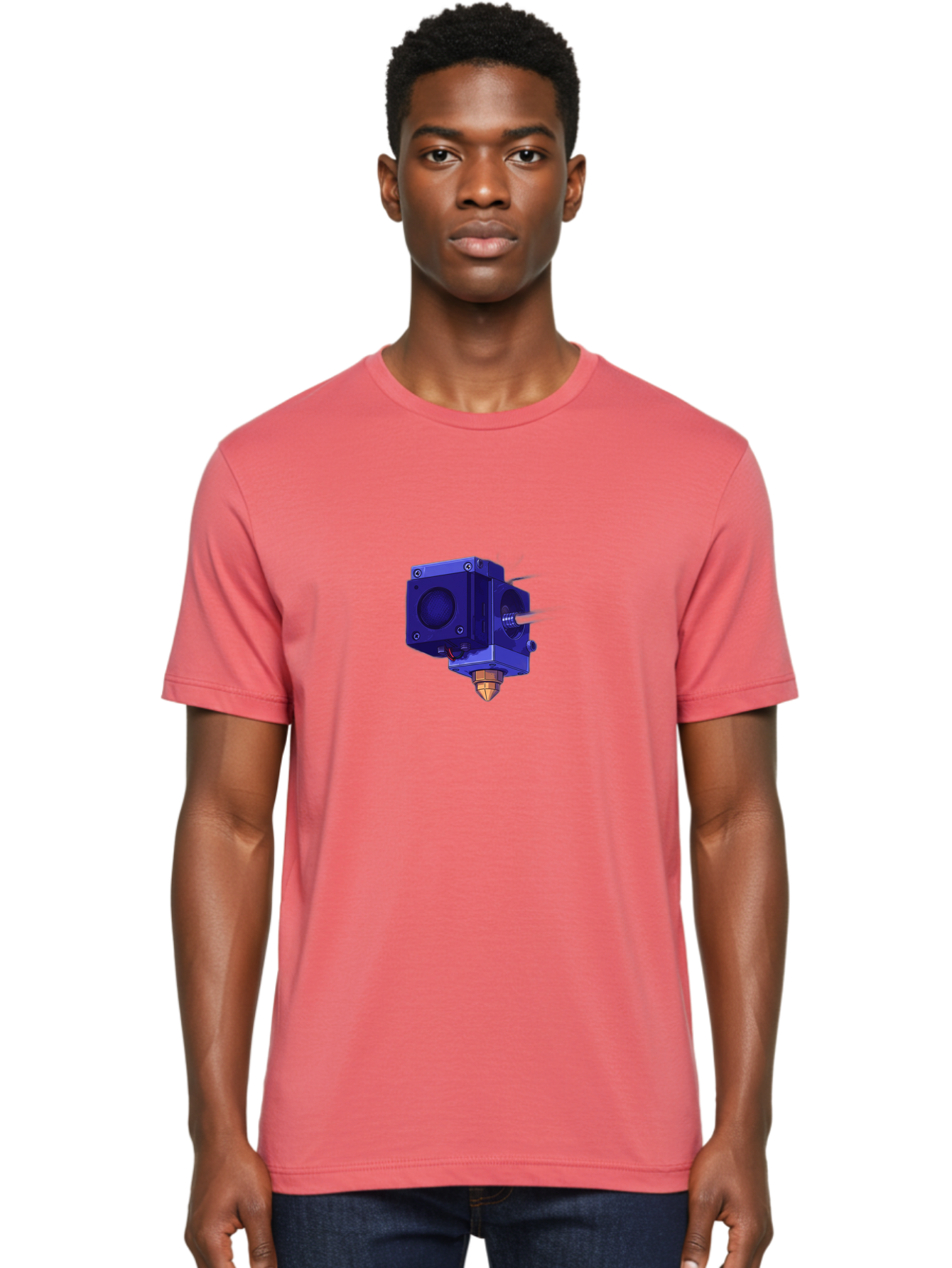 3D-Printer-Nozzle Men'S Graphic Tee, 100% Cotton, Comfortable Casual Summer Wear, Machine Washable, 3D Printing Technology, Extruder Head, 3D Modeling, Additive Manufacturing, Digital Fabrication, Rapid Prototyping, Innovative Design Baa046 22