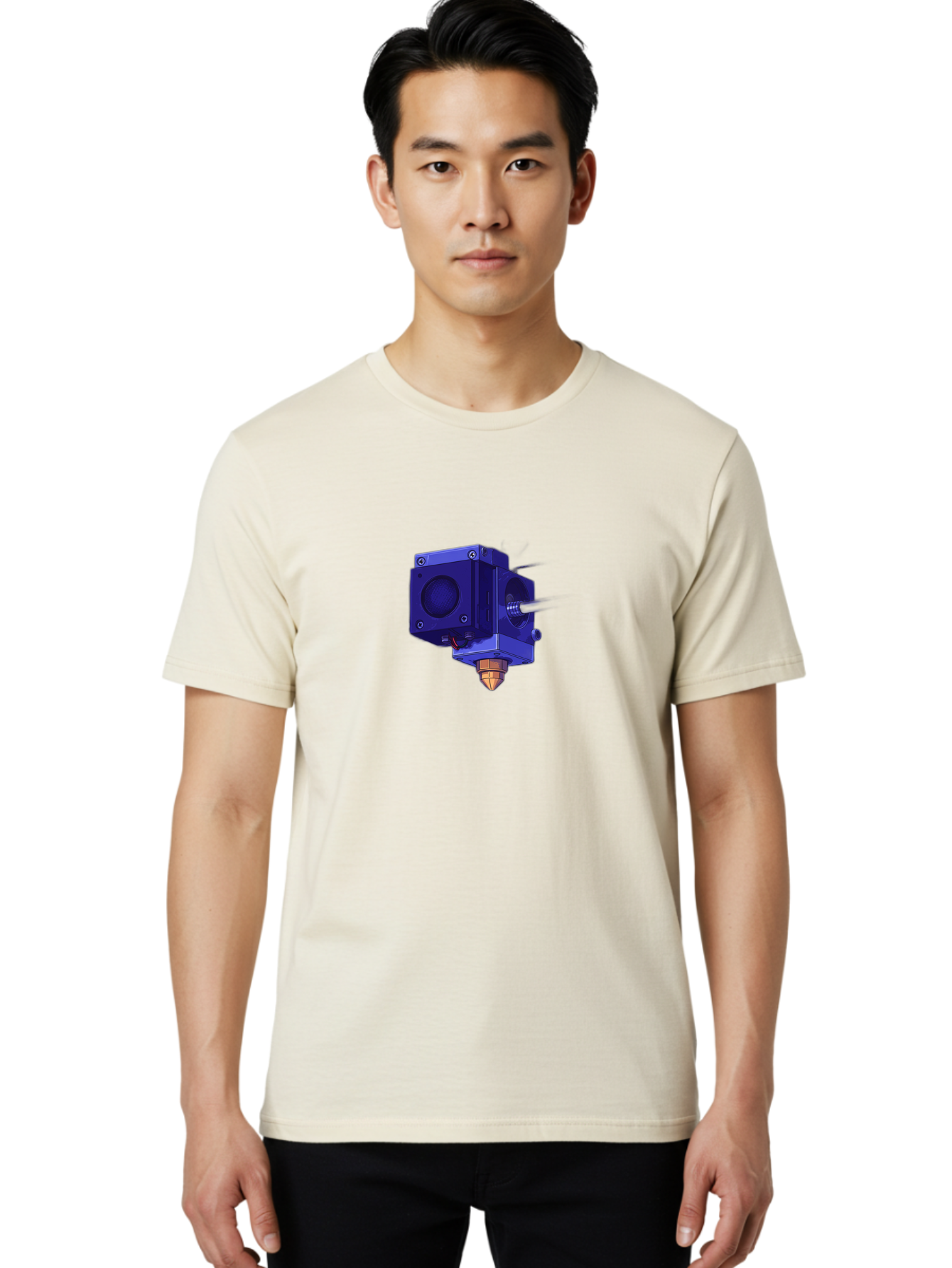 3D-Printer-Nozzle Men'S Graphic Tee, 100% Cotton, Comfortable Casual Summer Wear, Machine Washable, 3D Printing Technology, Extruder Head, 3D Modeling, Additive Manufacturing, Digital Fabrication, Rapid Prototyping, Innovative Design Baa046 24
