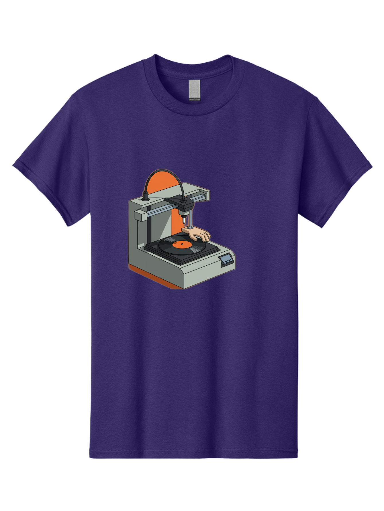 3D-Printer-Vinyl-Record Men'S Graphic Tee, 100% Cotton, Comfortable Casual Summer Wear, Machine Washable, 3D Printing Technology, Vinyl Record Production, Innovative Manufacturing, Creative Design, Futuristic Machinery, Digital Fabrication, Baa049 9
