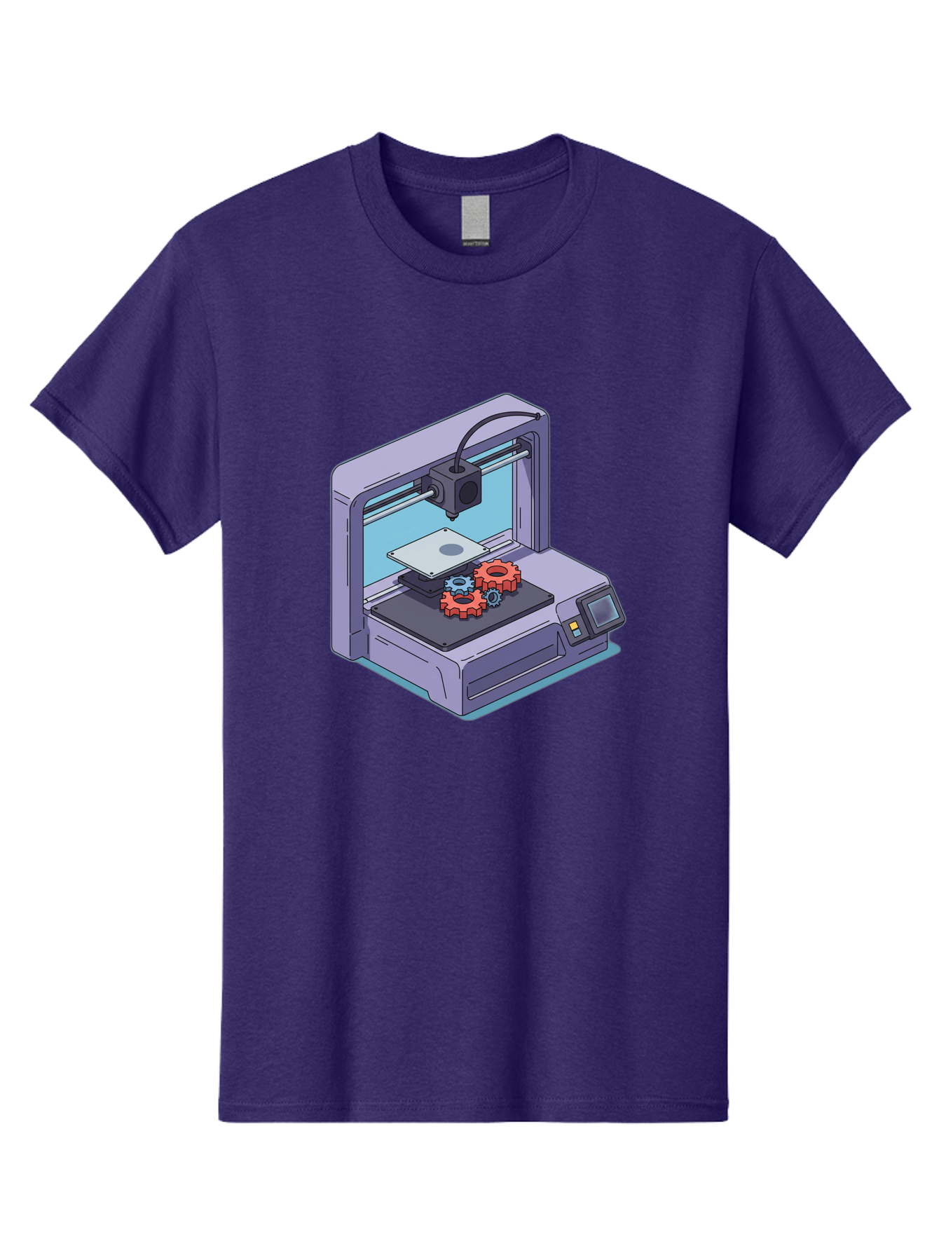 3D-Printer Men'S Graphic Tee, 100% Cotton, Comfortable Casual Summer Wear, Machine Washable, 3D Printing Technology, Additive Manufacturing, Industrial Gear Production, Printer Machine, Object Creation, Layer By Layer Printing, Baa052 25