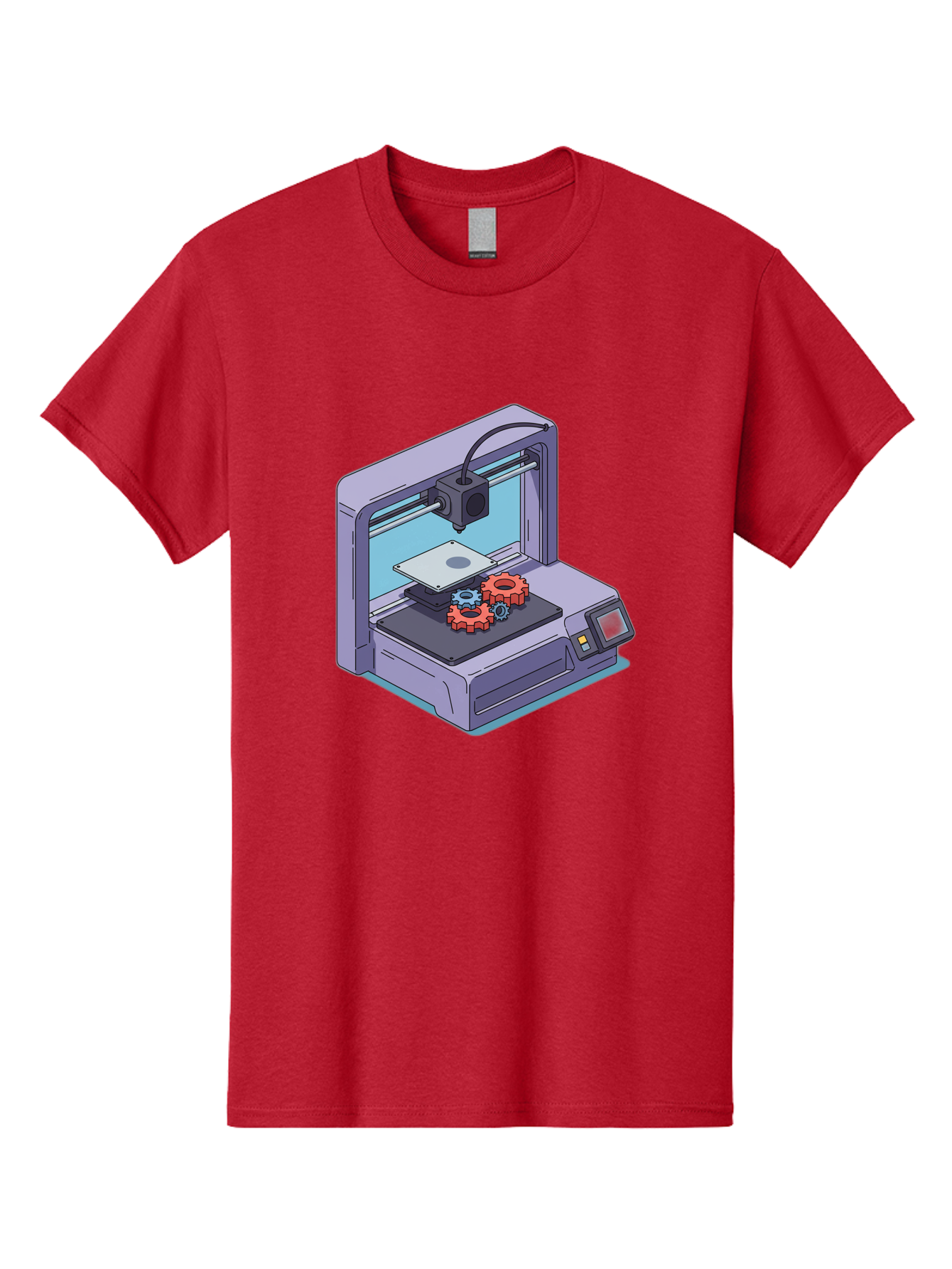3D-Printer Men'S Graphic Tee, 100% Cotton, Comfortable Casual Summer Wear, Machine Washable, 3D Printing Technology, Additive Manufacturing, Industrial Gear Production, Printer Machine, Object Creation, Layer By Layer Printing, Baa052 3