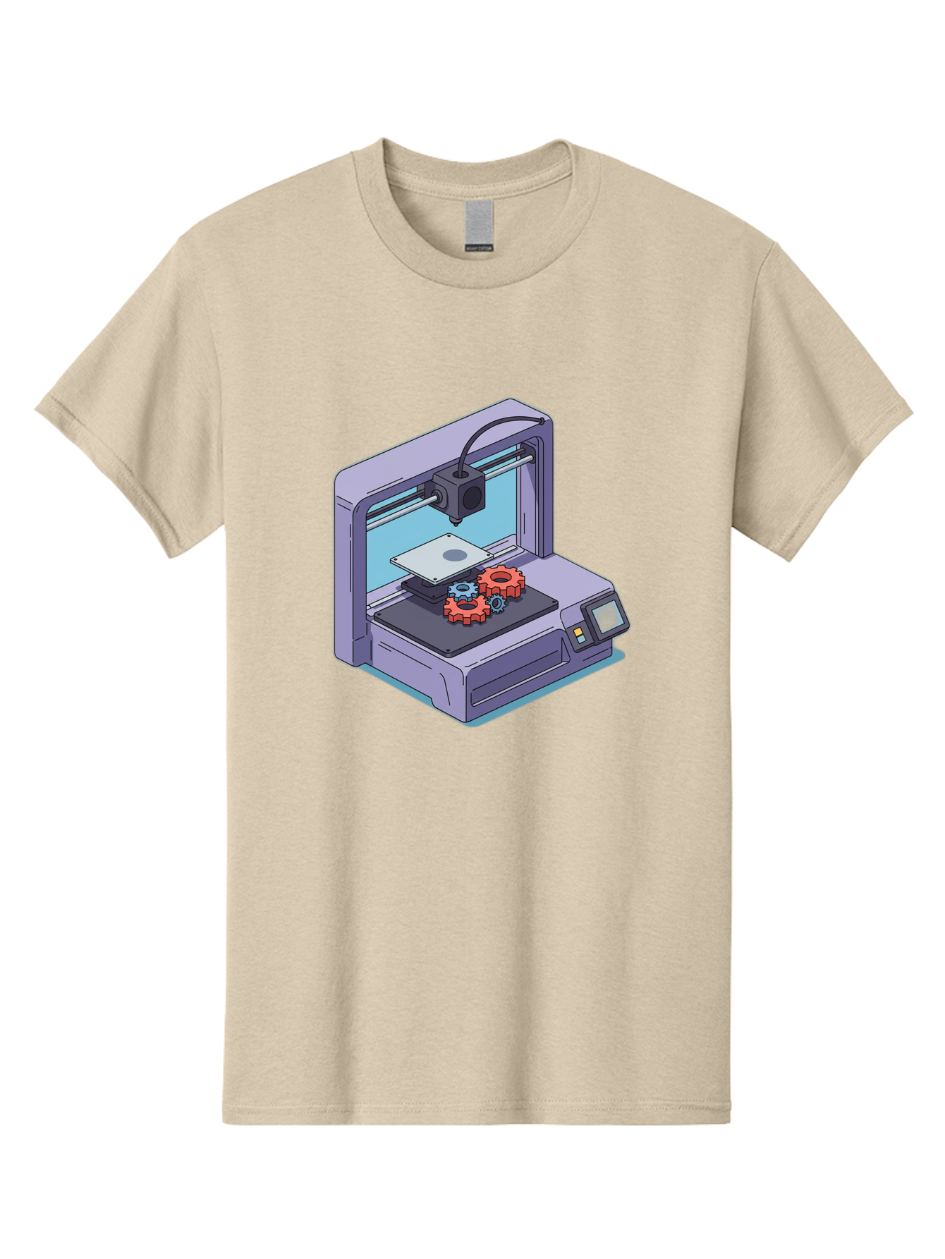 3D-Printer Men'S Graphic Tee, 100% Cotton, Comfortable Casual Summer Wear, Machine Washable, 3D Printing Technology, Additive Manufacturing, Industrial Gear Production, Printer Machine, Object Creation, Layer By Layer Printing, Baa052 29